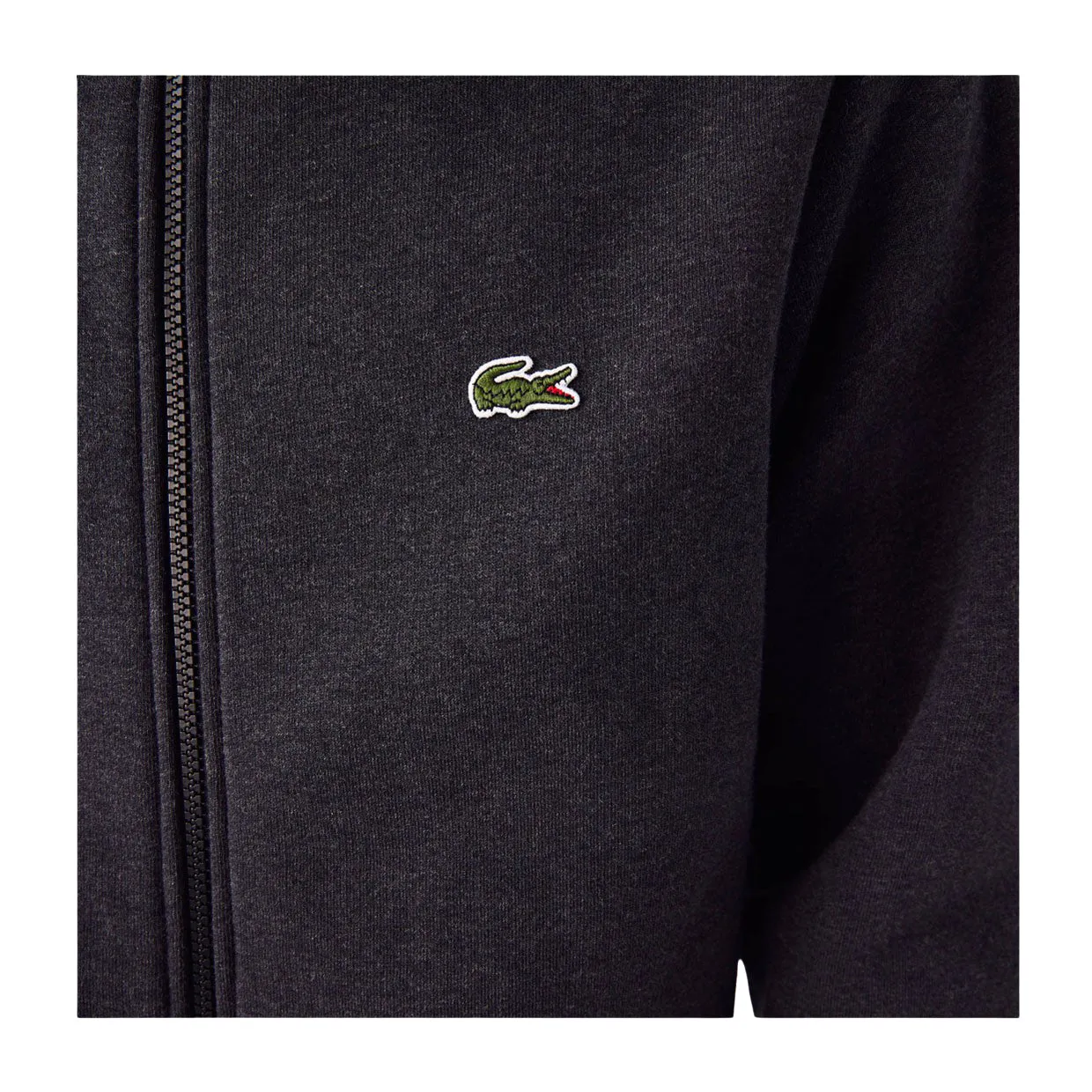 Felpa Uomo Lacoste Full Zip Senza Cappuccio Grigio Scuro