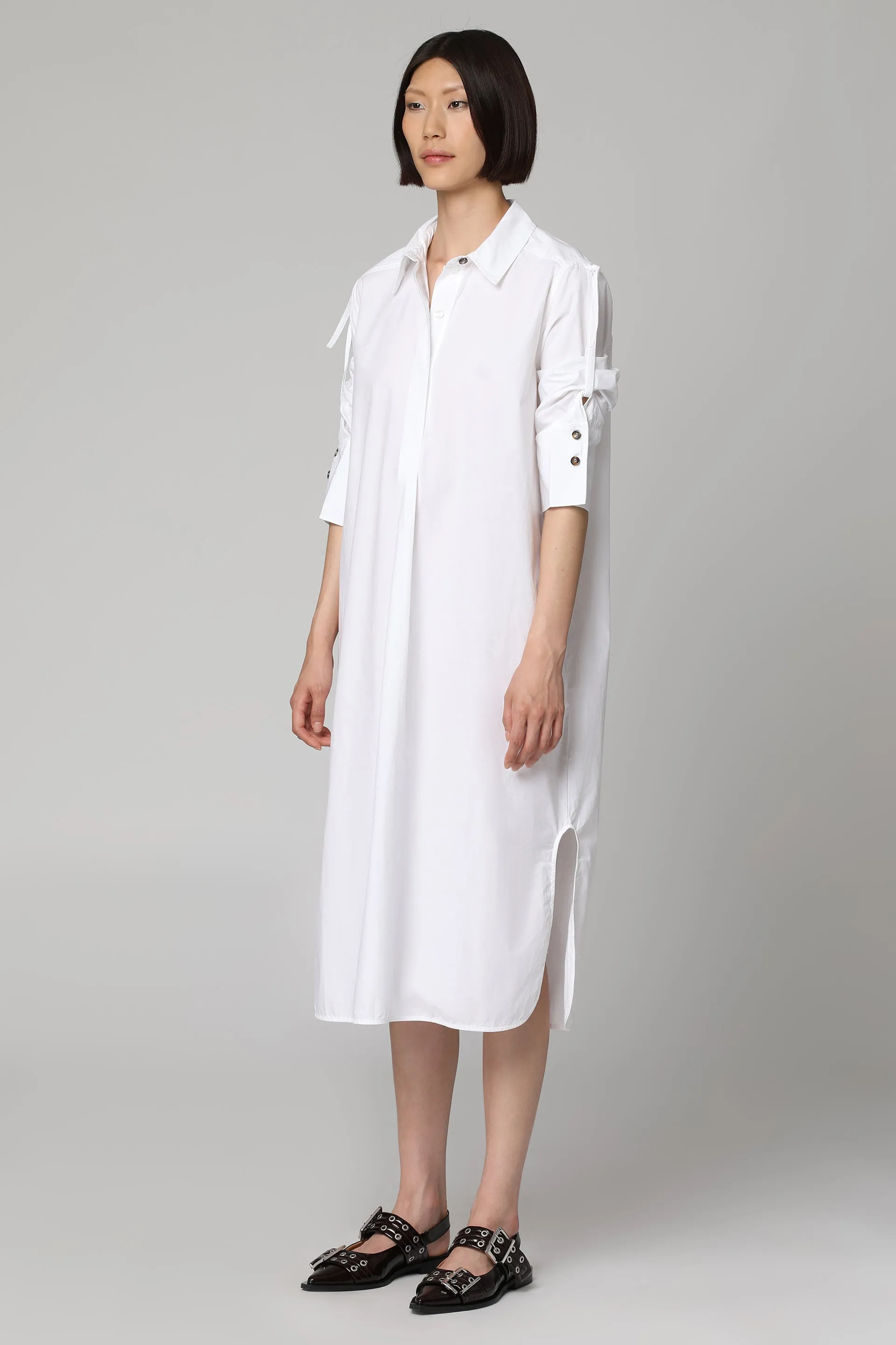 GANNI Abito chemisier oversize in cotone