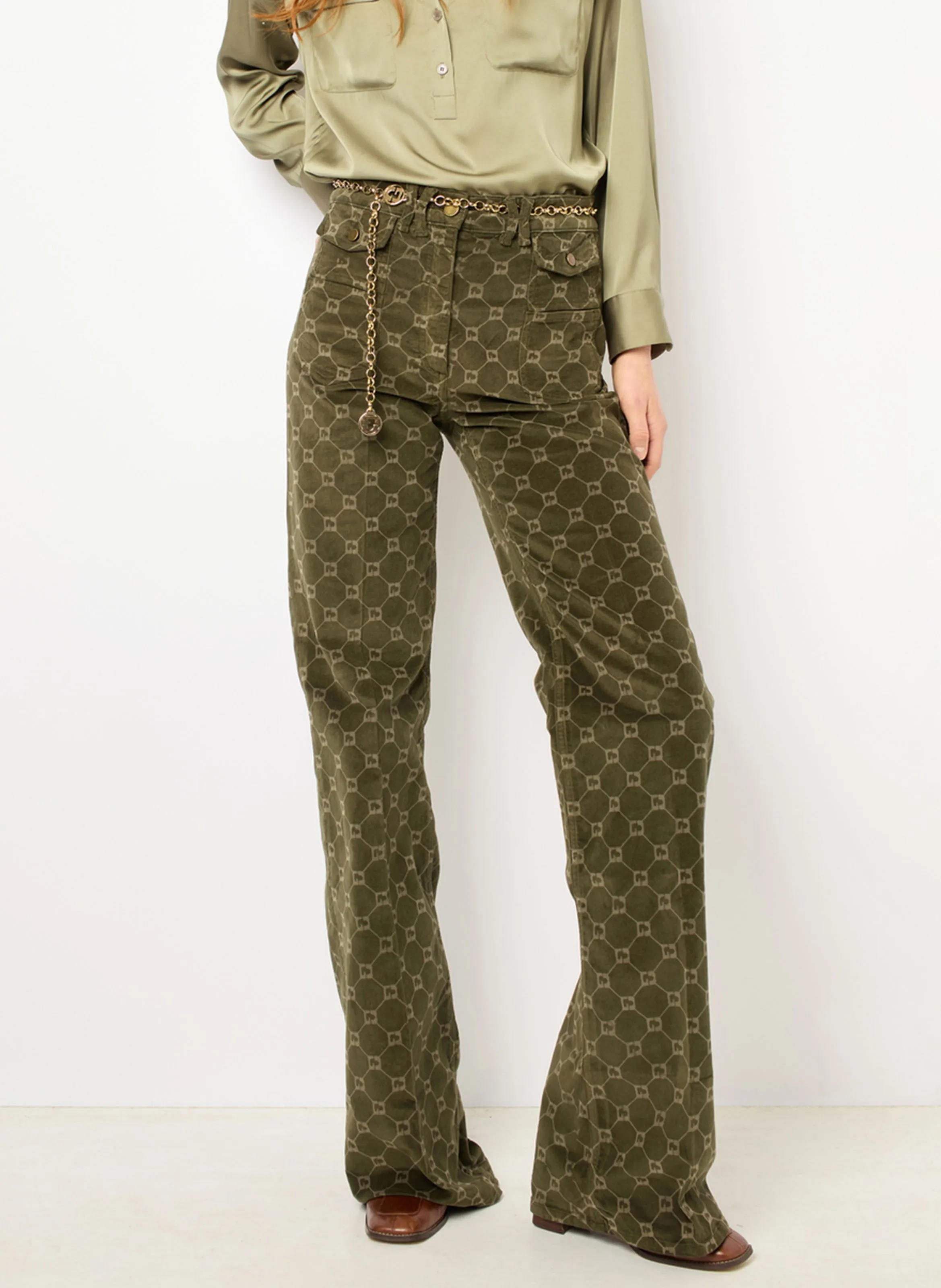  GERARD DAREL   ANNA - Pantaloni flare in misto cotone | Verde
