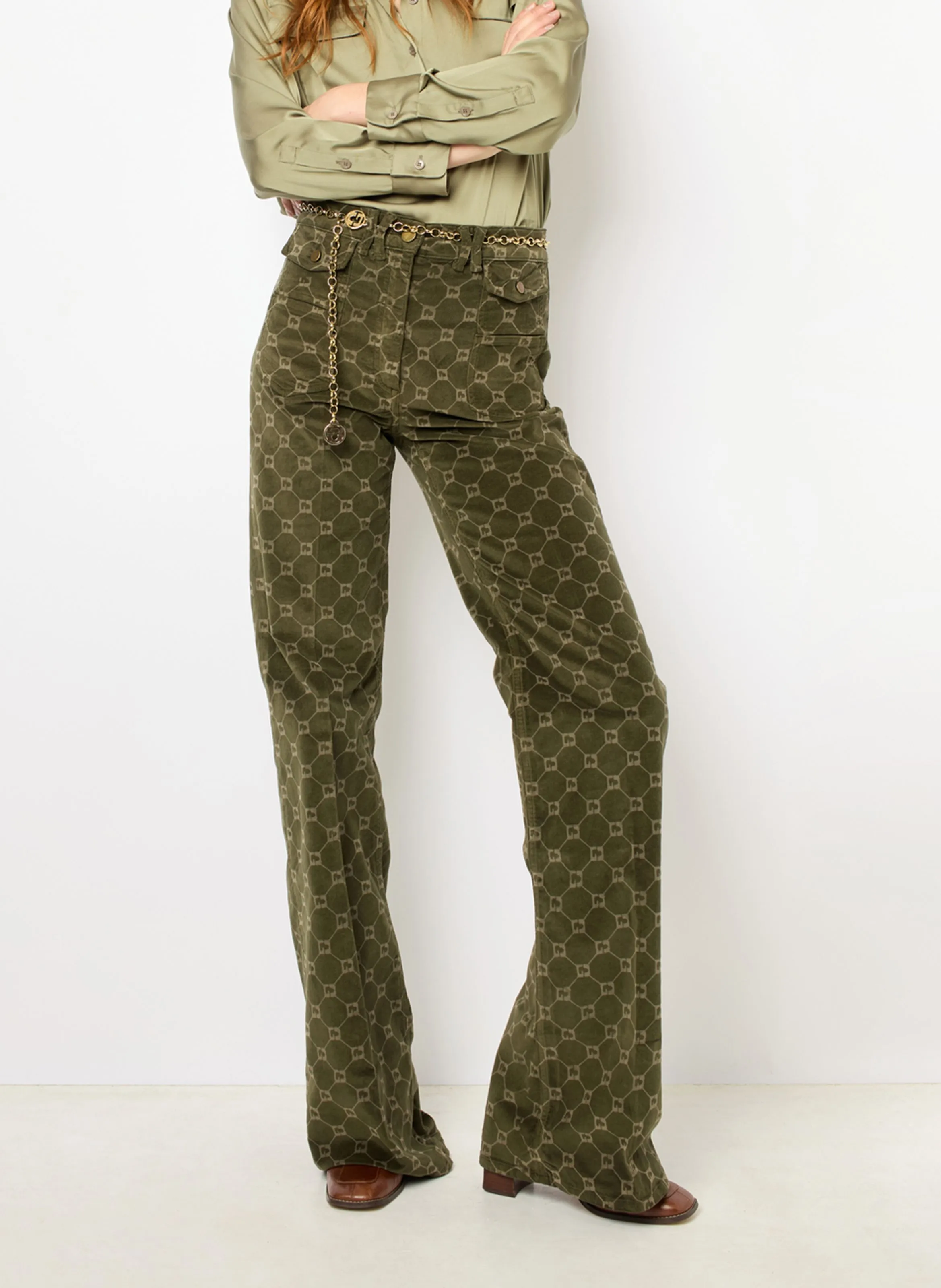 GERARD DAREL   ANNA - Pantaloni flare in misto cotone | Verde