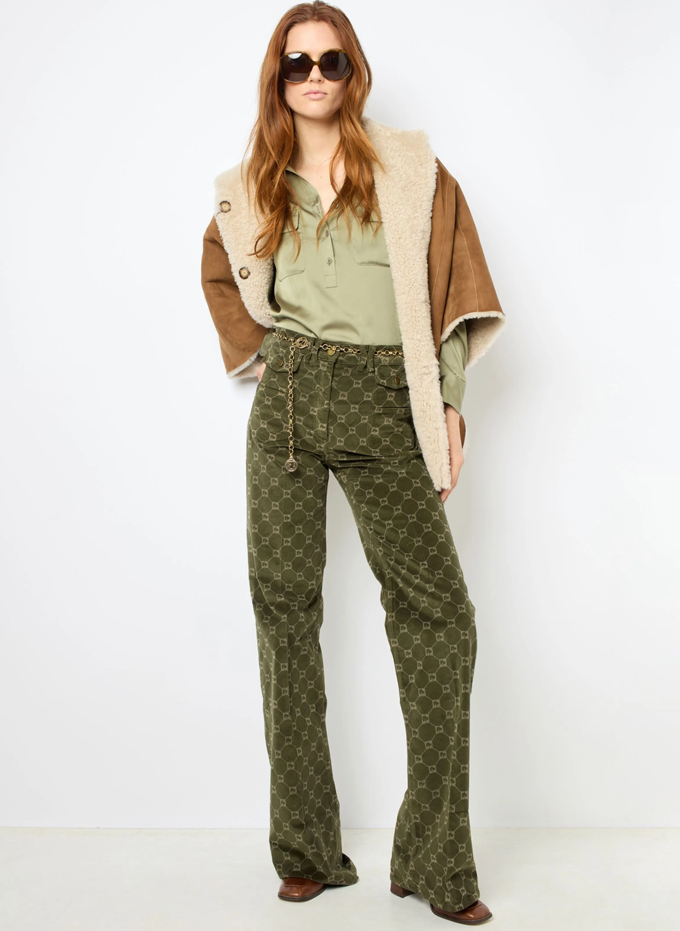 GERARD DAREL   ANNA - Pantaloni flare in misto cotone | Verde