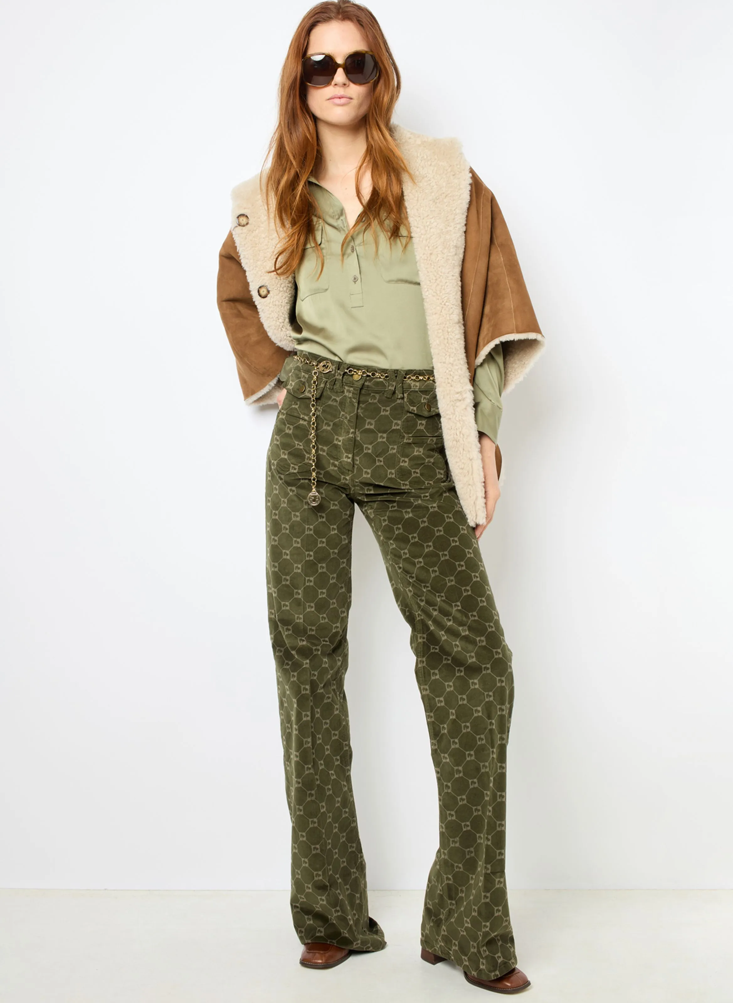  GERARD DAREL   ANNA - Pantaloni flare in misto cotone | Verde
