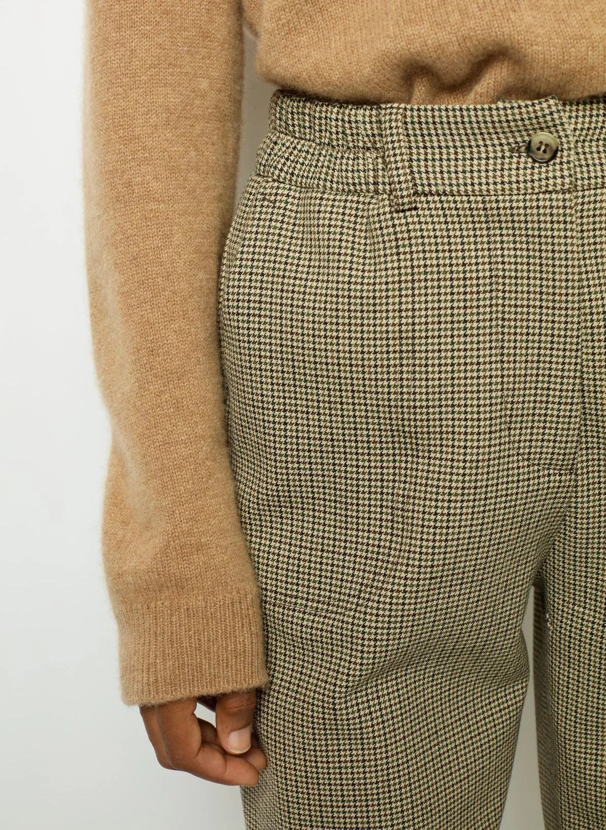  GERARD DAREL   NIAMIE - Pantaloni diritti a motivo pied de poule | Beige