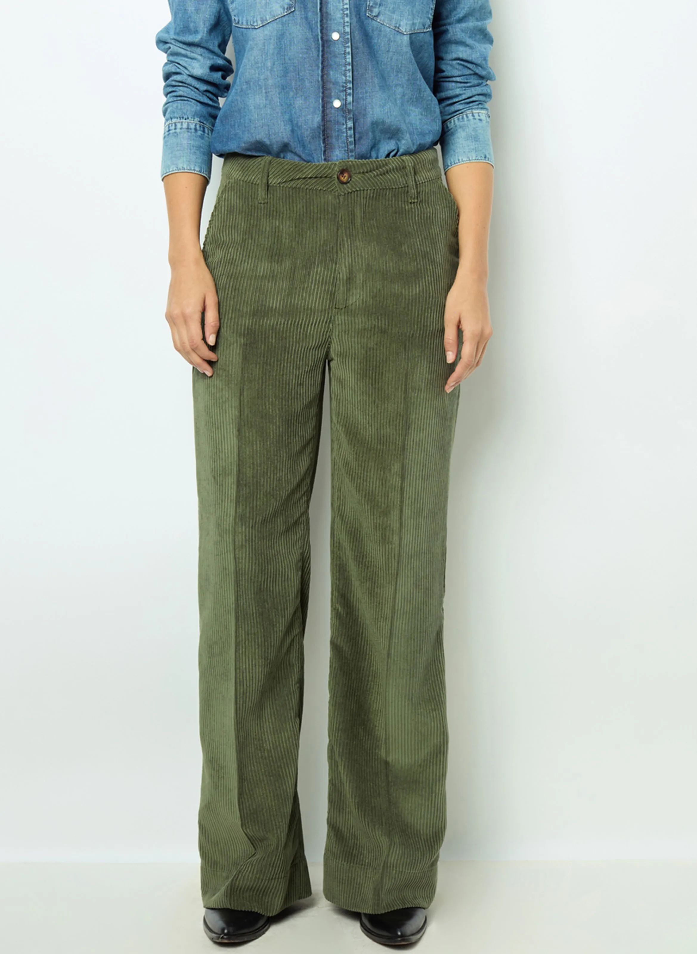  GERARD DAREL   NOEMIE - Pantaloni morbidi in velluto a coste | Verde