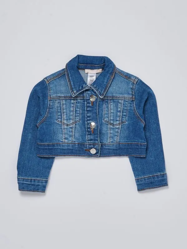 Giacca bambina Liu Jo corta in cotone stretch Denim Medio