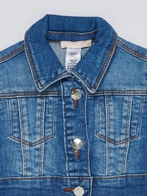Giacca bambina Liu Jo corta in cotone stretch Denim Medio