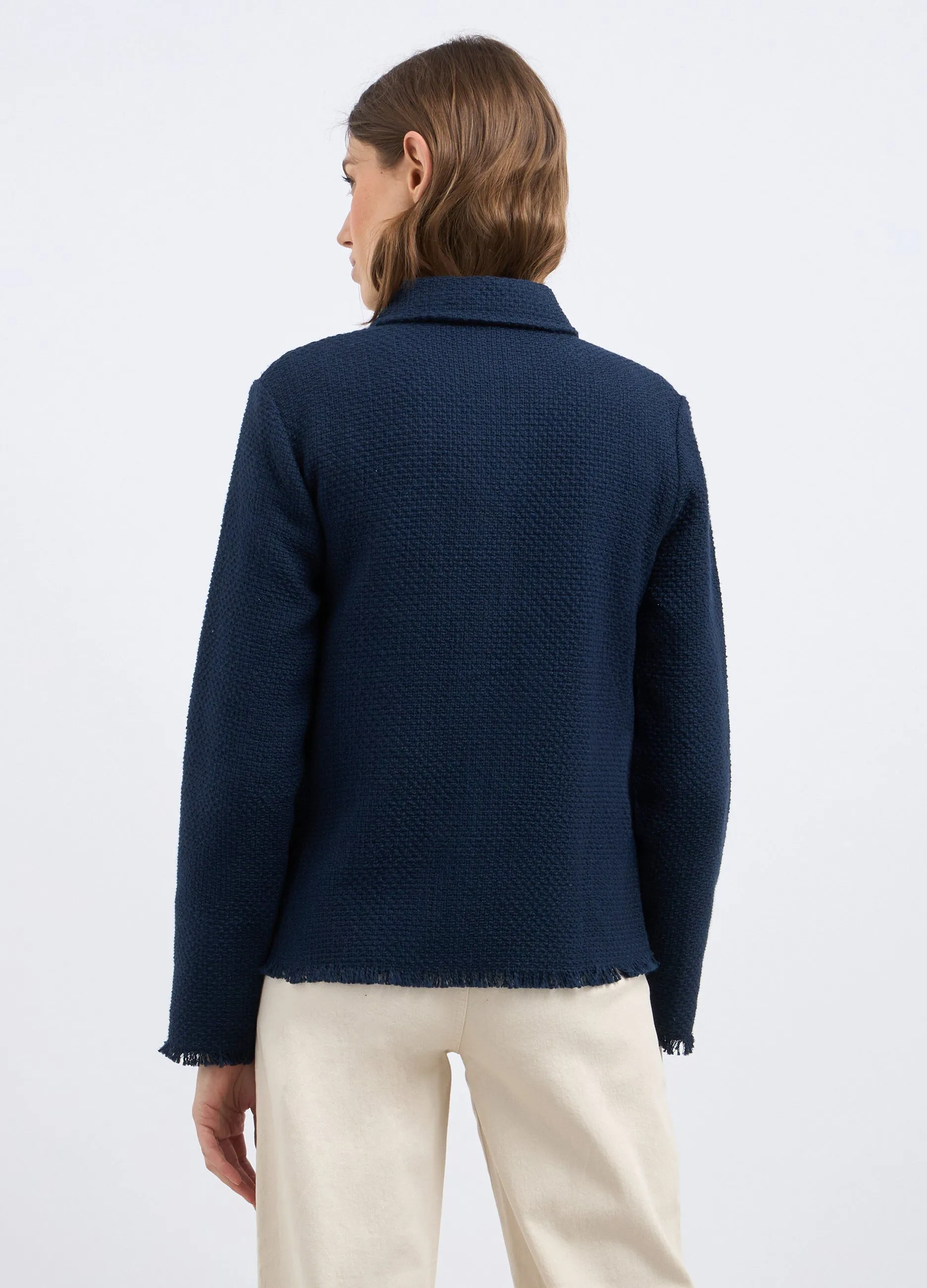 Giacca camicia in puro cotone bouclé donna