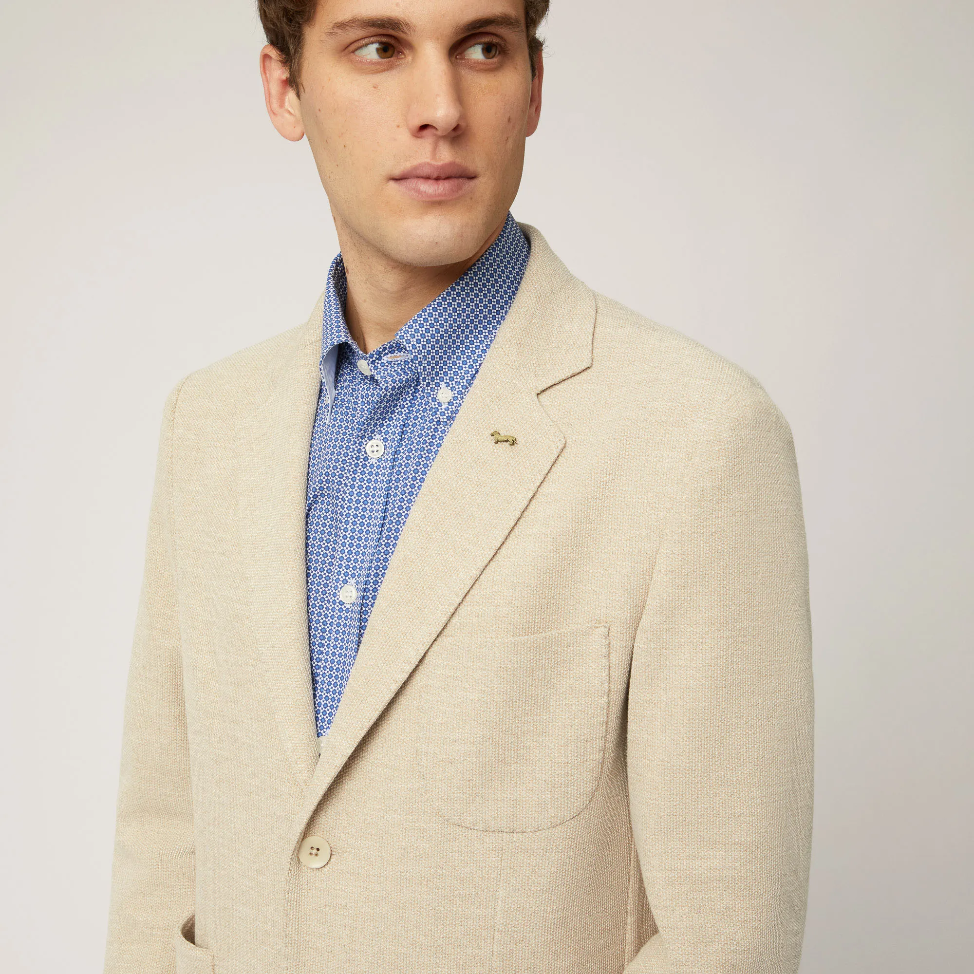 Giacca In Cotone Stretch Con Taschino