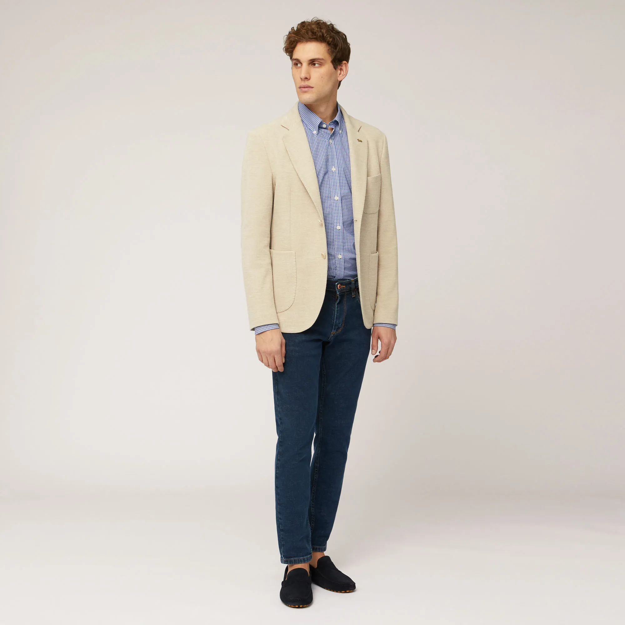 Giacca In Cotone Stretch Con Taschino