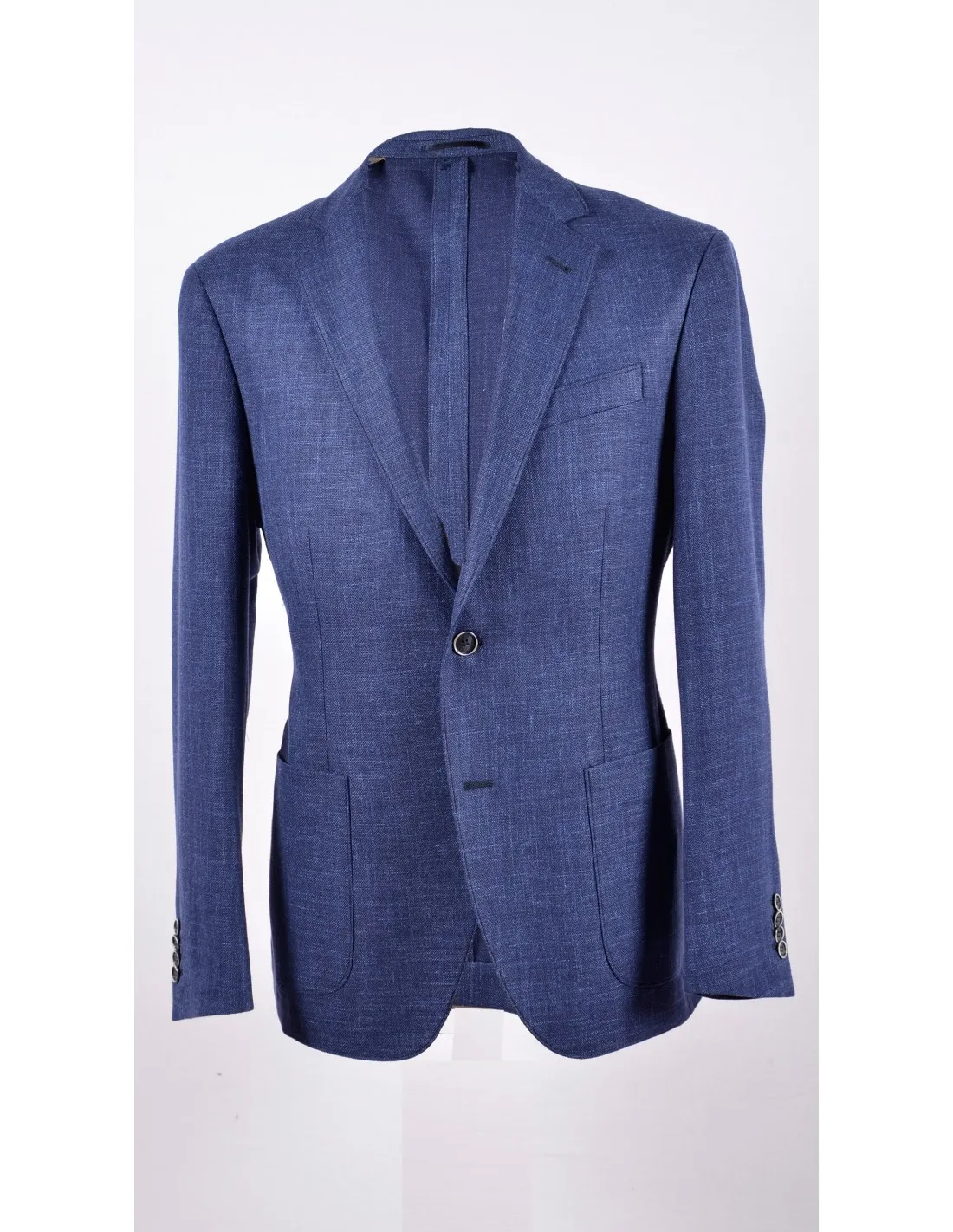 Giacca in lana - lino sfoderata bluette mod caravaggio p/e