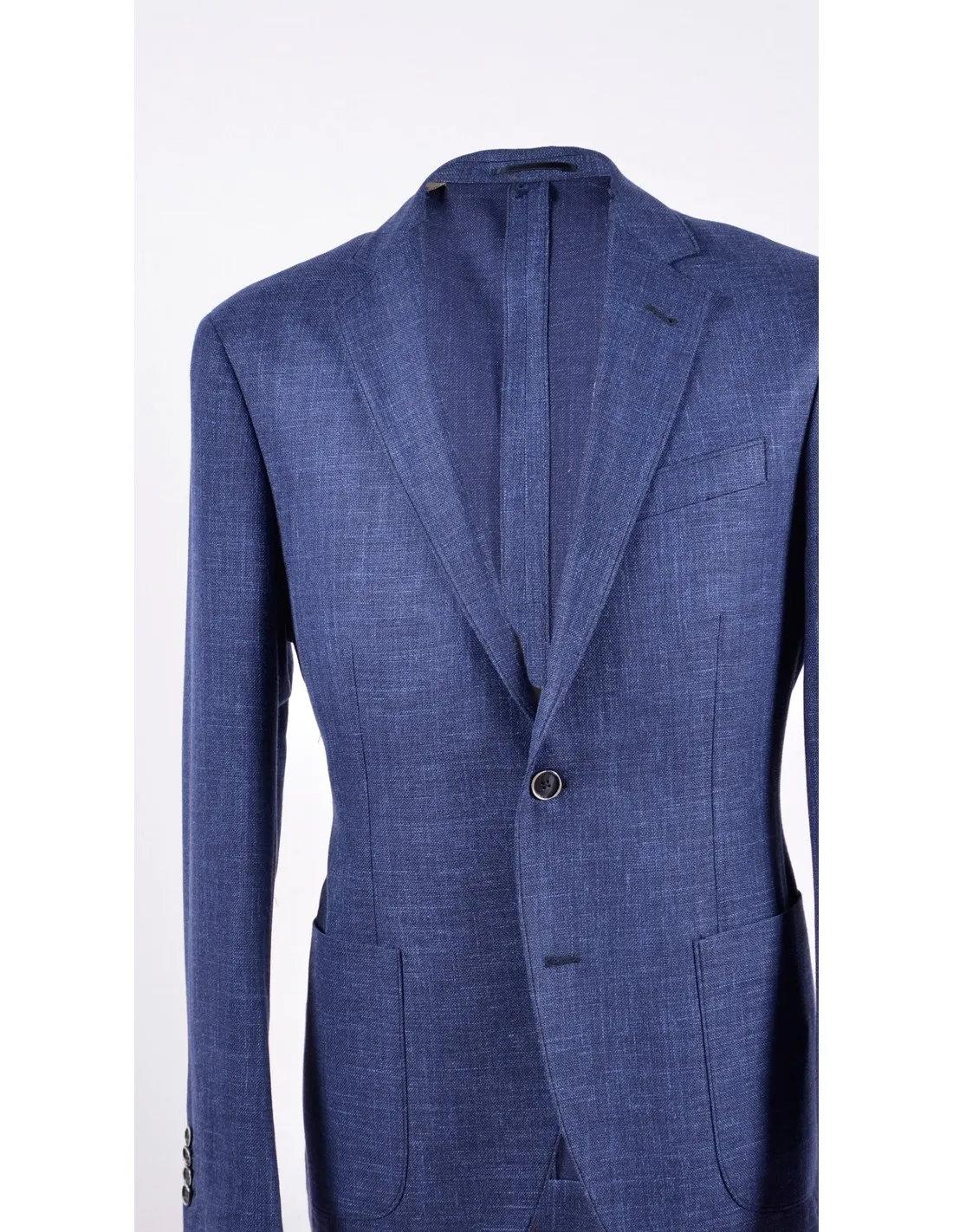 Giacca in lana - lino sfoderata bluette mod caravaggio p/e