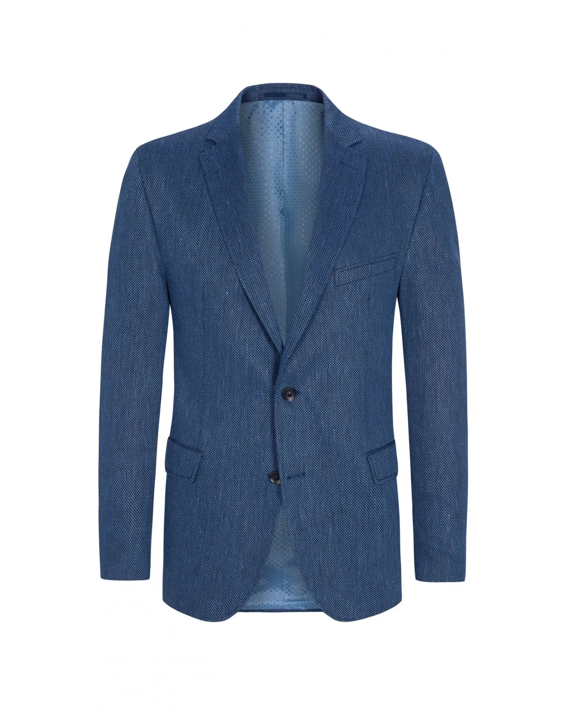 Giacca in lana occhio di pernice blu a/i