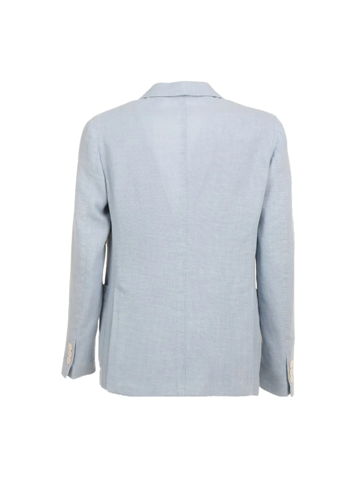 GIACCA IN MISTO LINO E COTONE AZZURRA