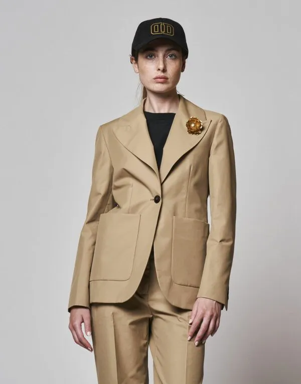GIACCA "PITTORE" BEIGE IN MISTO COTONE