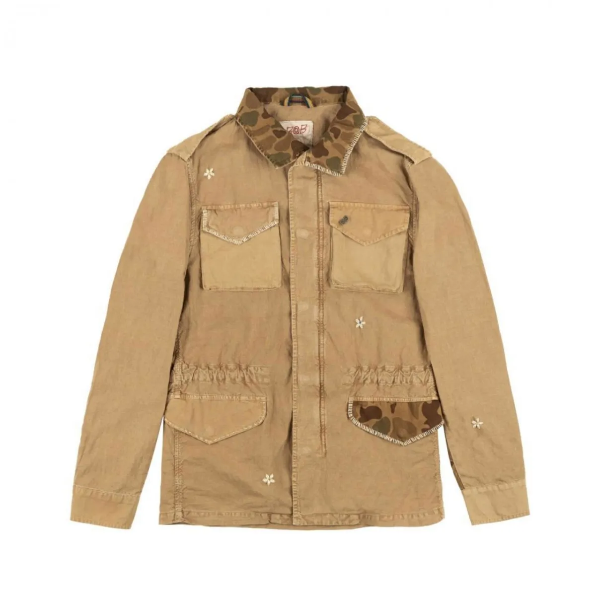 Giacca Sahariana In Lino E Cotone