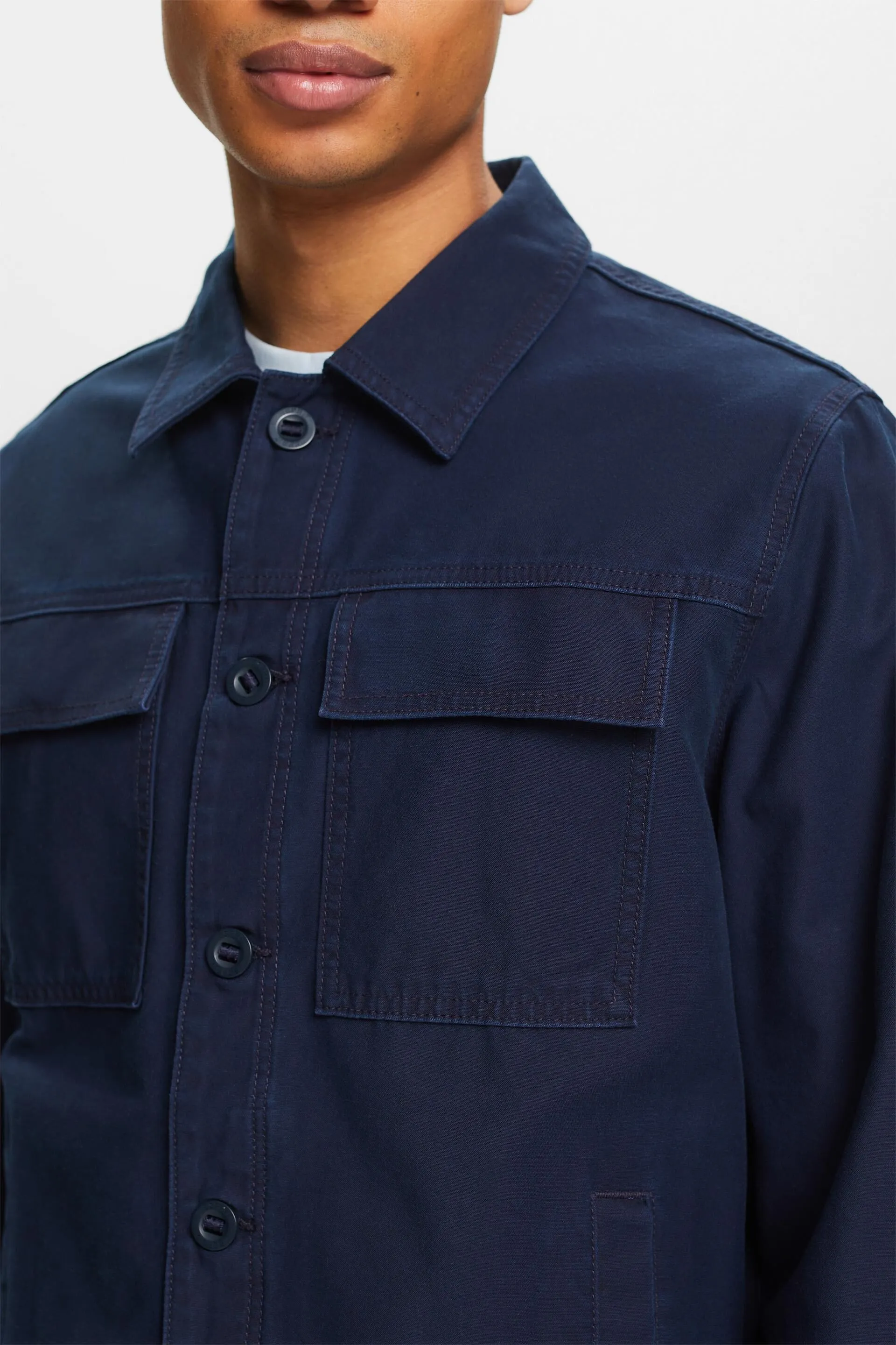 Giacca trucker in canvas di cotone