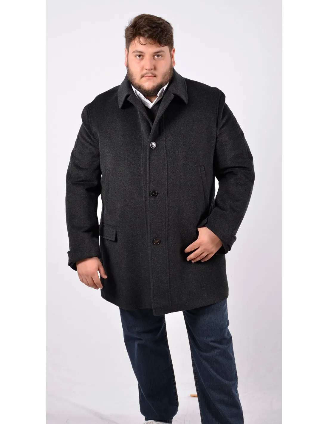 Giaccone in Lana Mod Rabbit Grigio A / I