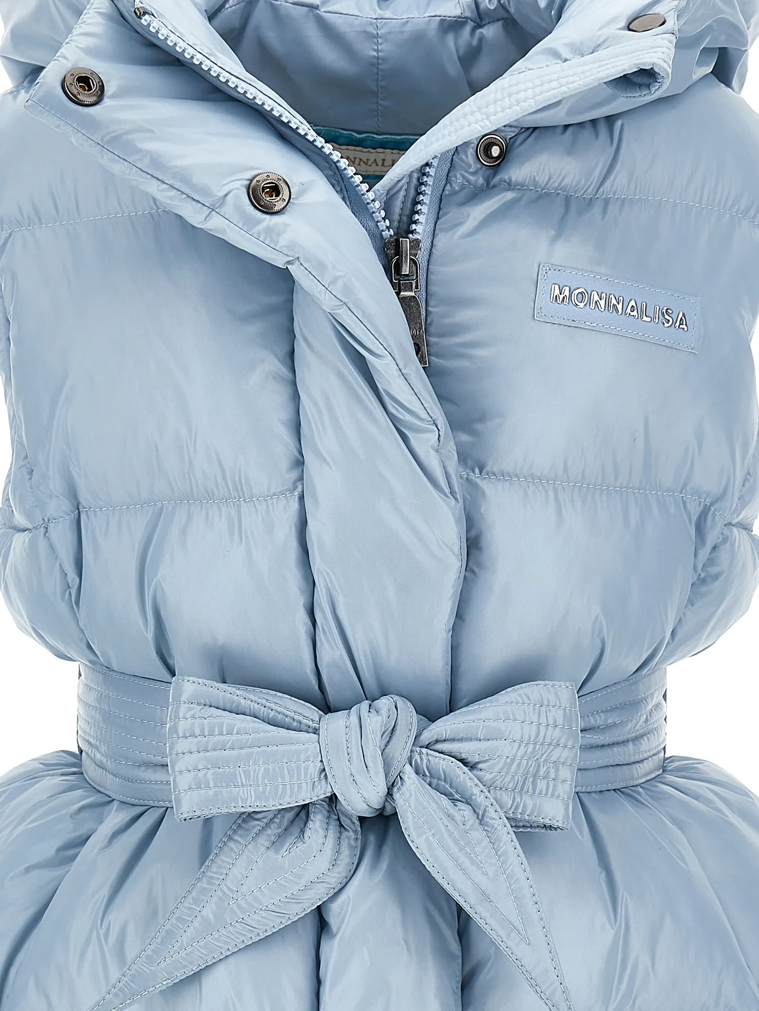 Gilet celeste imbottito per bambina
