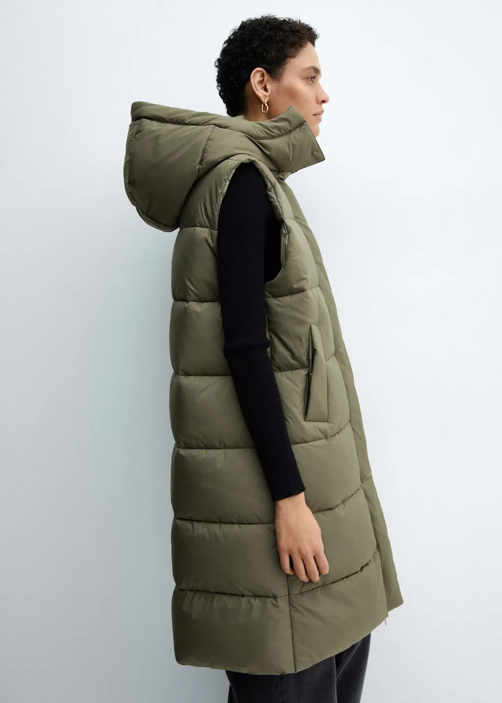 Gilet imbottito cappuccio
