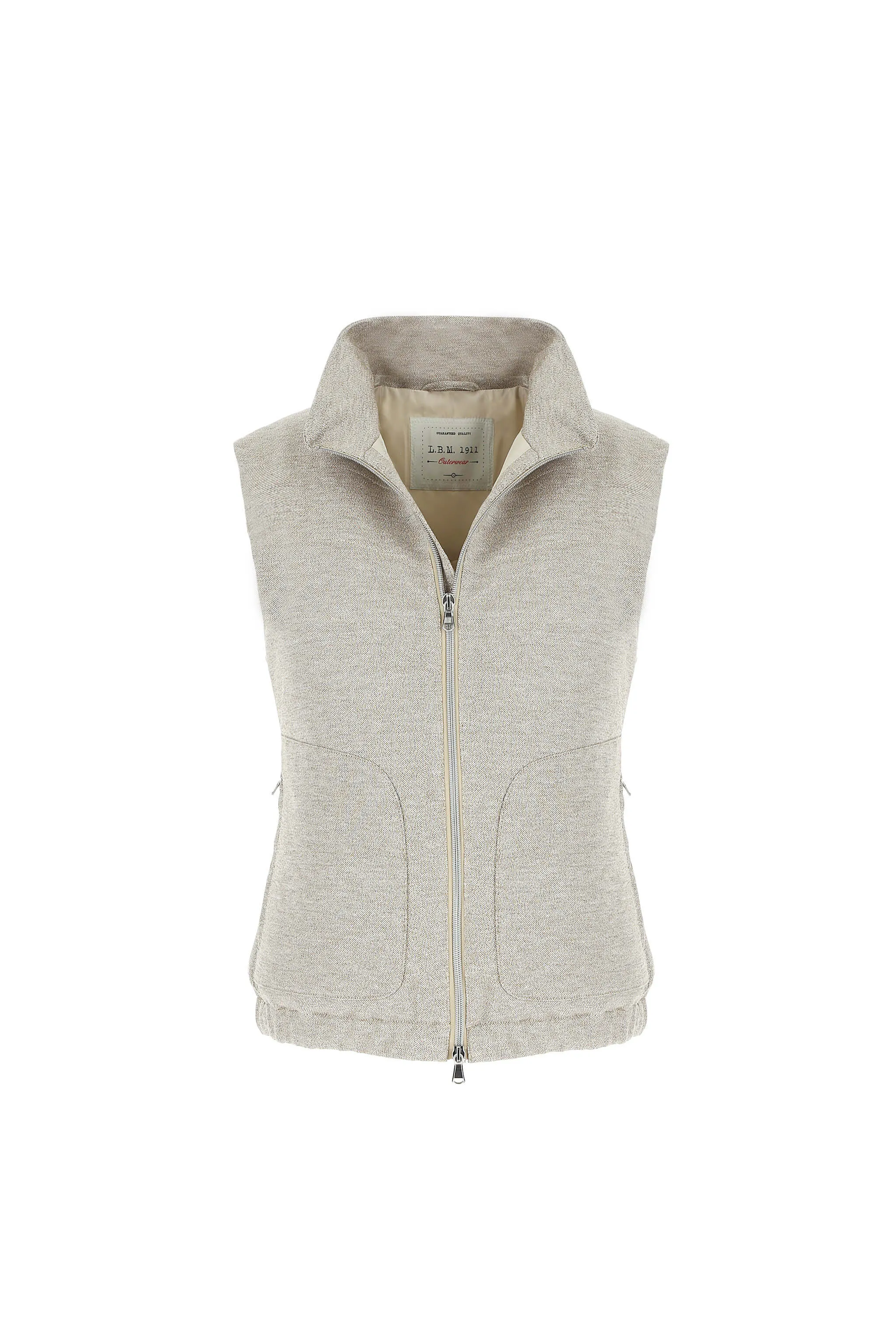 Gilet imbottito in jersey beige