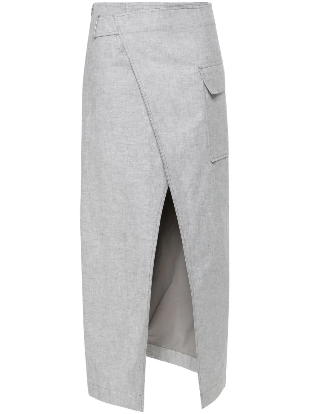 Gonna lunga con spacco in grigio - donna