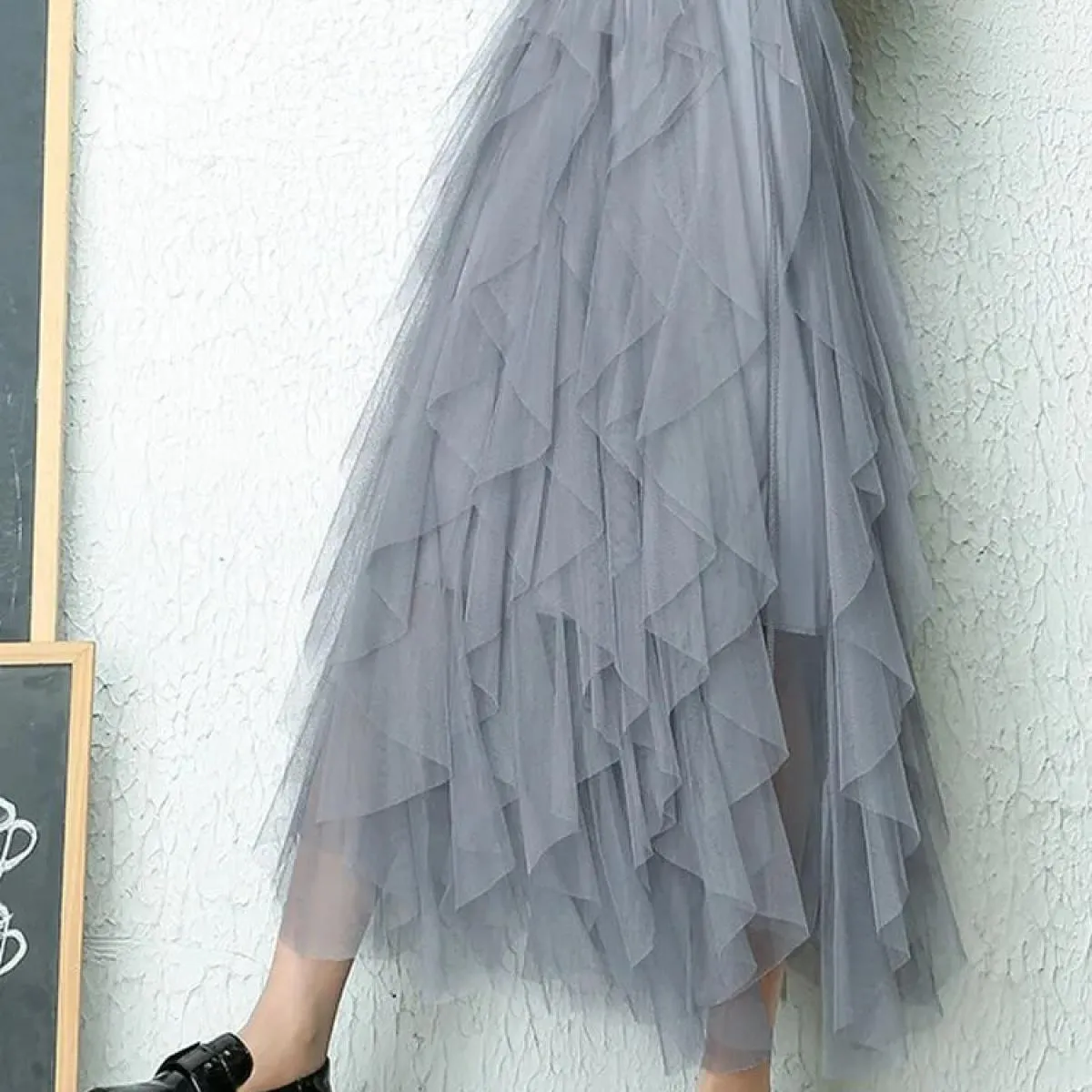 Gonna lunga in tulle nero Gonna lunga estiva in tulle Tutù moda femminile nero in tulle