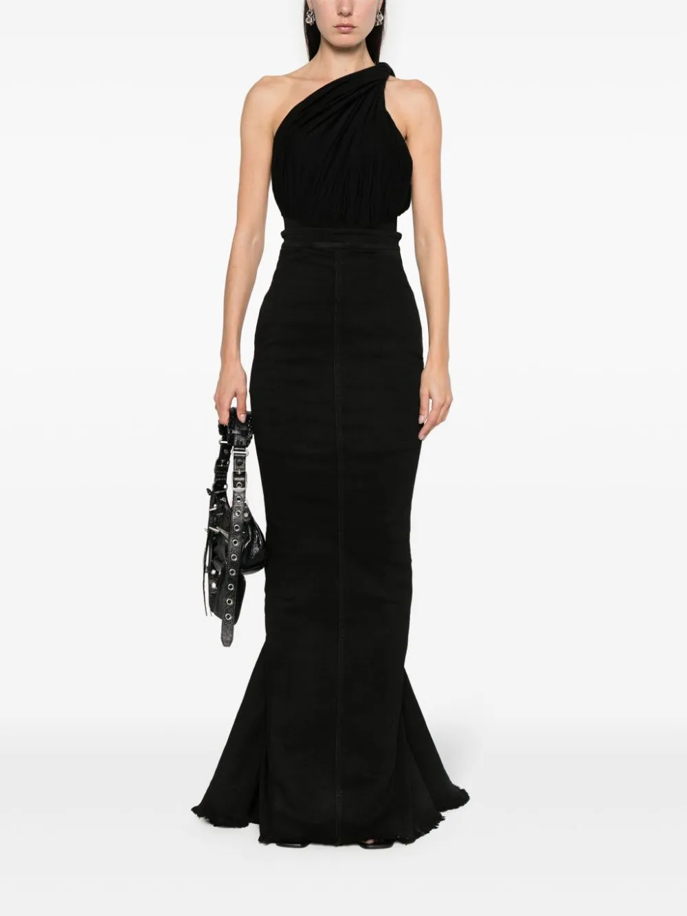 Gonna maxi dirt pillar in nero - donna