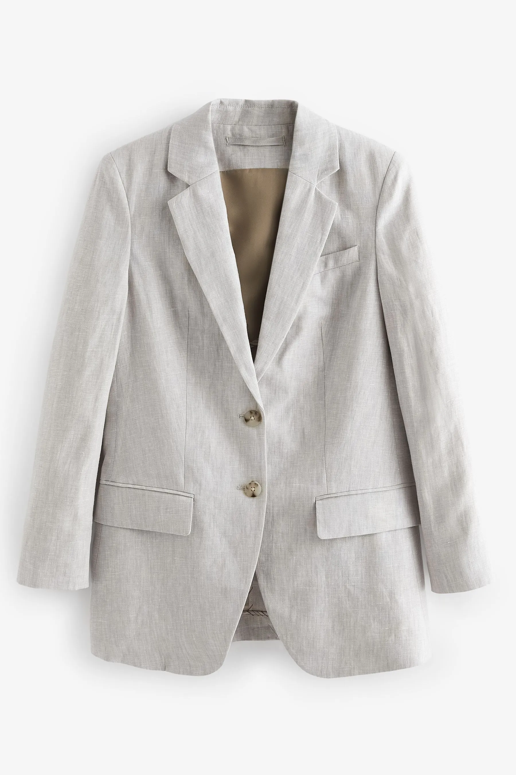 Grigio  - Blazer monopetto in lino