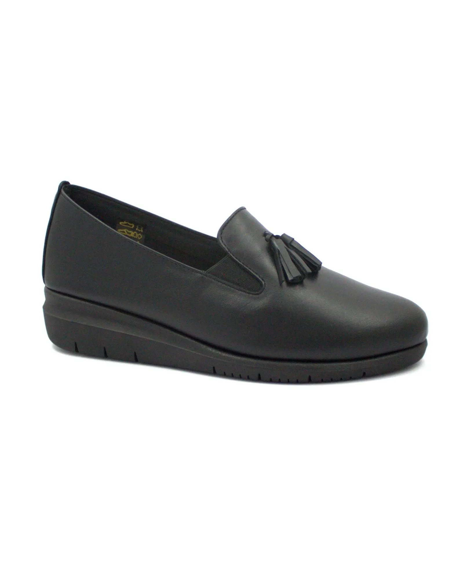 GRUNLAND RYSA SC5563 nero scarpe donna zeppetta elastico montante pelle