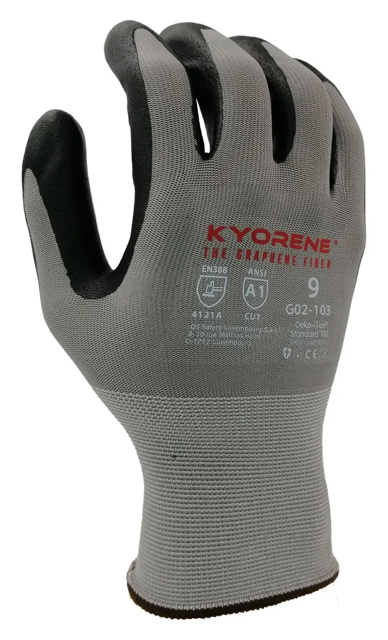 Guanti KYORENE 00-111, Tg. 11, in Grafene, Poliestere, col. Nero, grigio