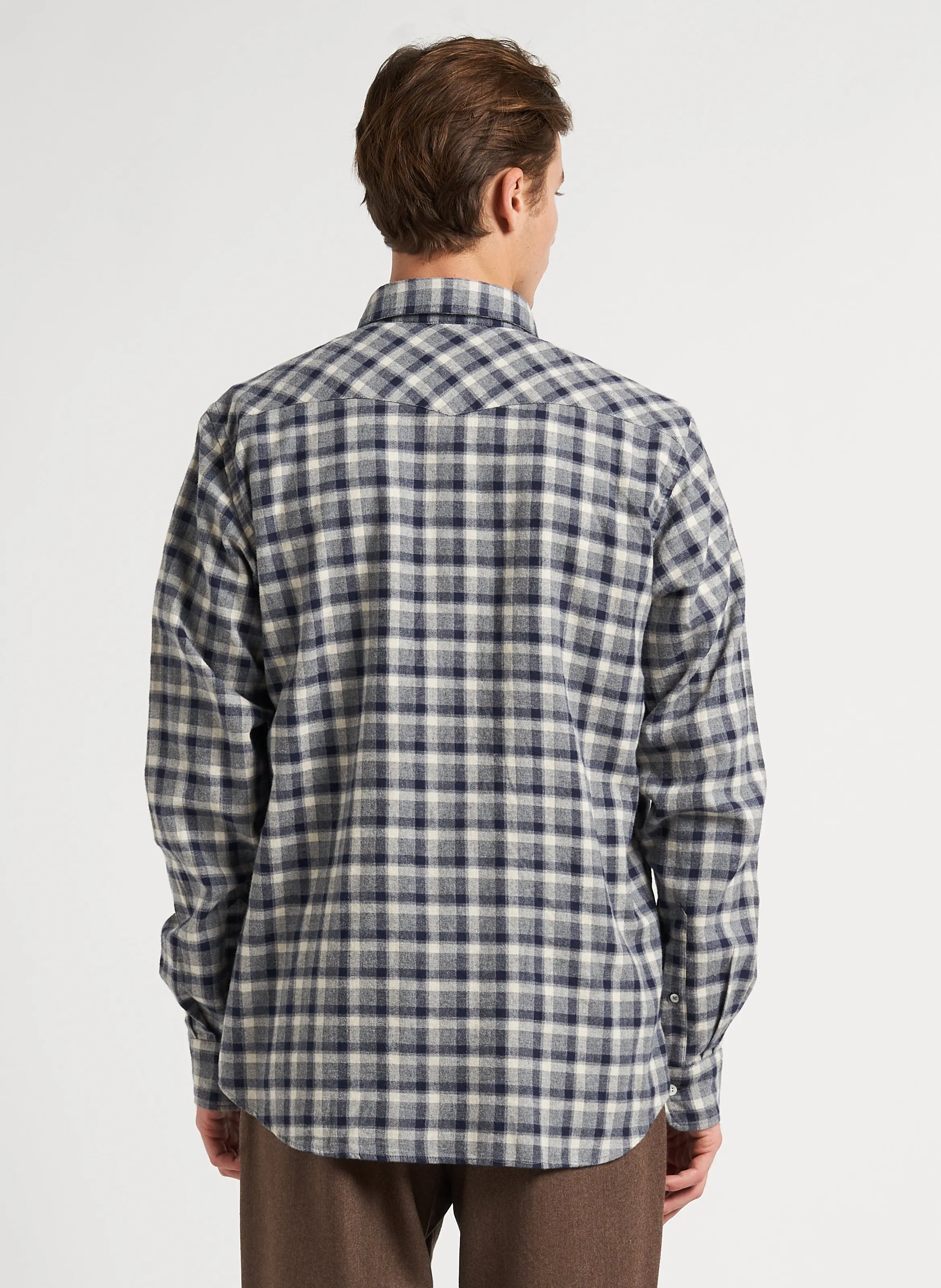  HARTFORD   STORM - Camicia collo classico a quadri in cotone | Grigio