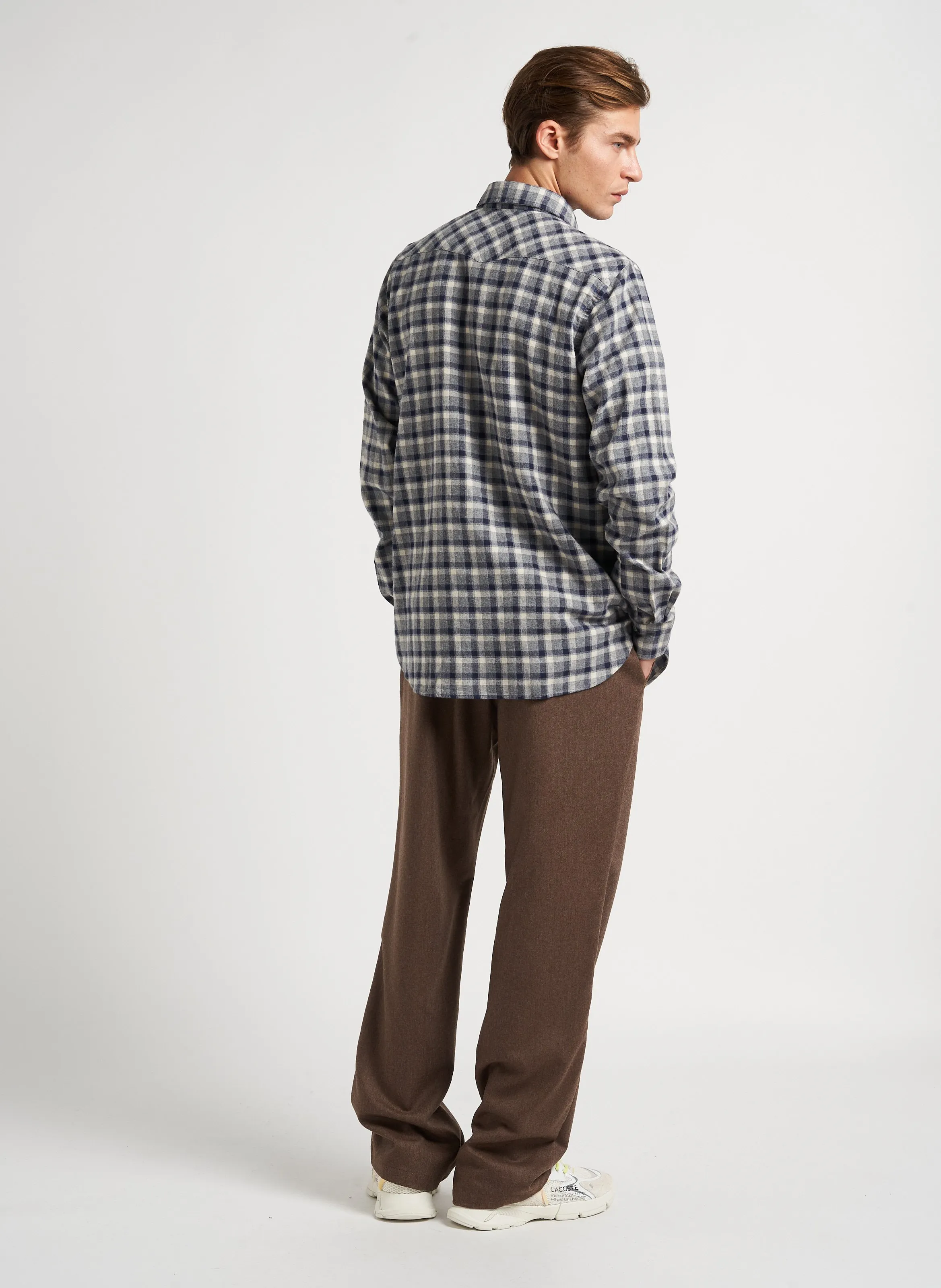  HARTFORD   STORM - Camicia collo classico a quadri in cotone | Grigio