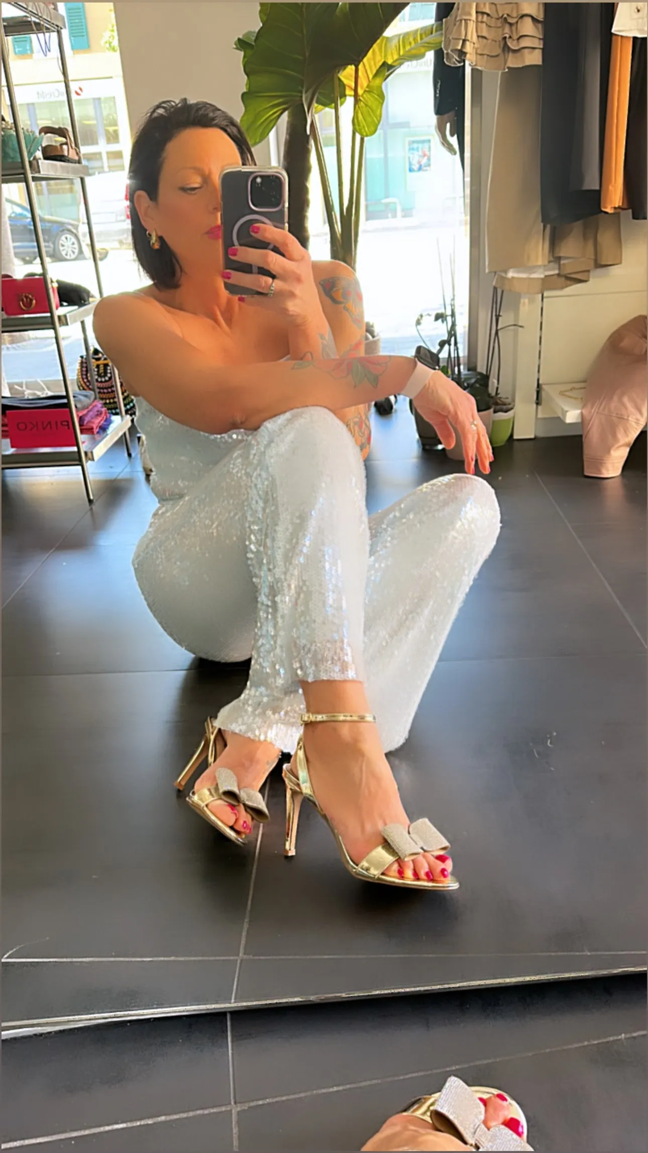 Haveone - PANTA PAILLETTES celeste
