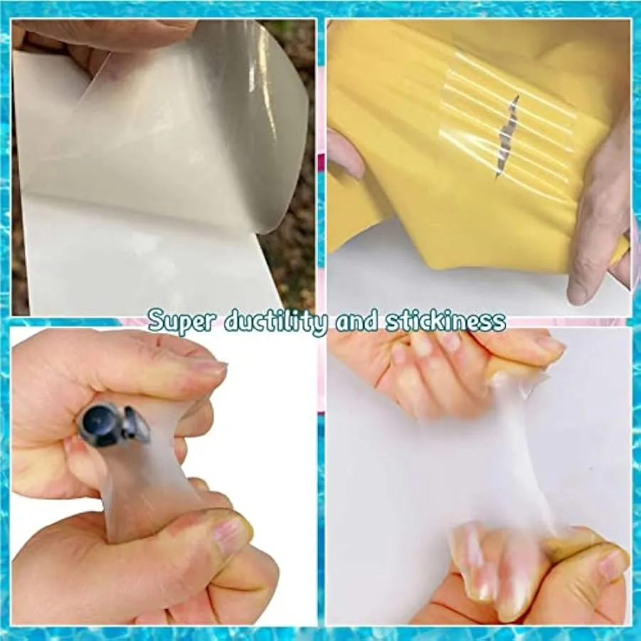 HINAA 3 PCS Patch di Riparazione Trasparente in TPU da 6 Pezzi, Cerotto Autoadesivo riparatore Resistente all’Acqua per Piscine,