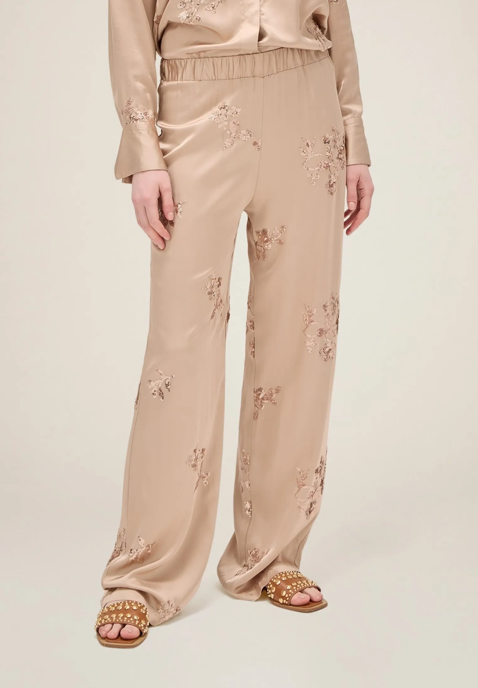 IN CON RICAMO IN PAILLETTES - Pantaloni