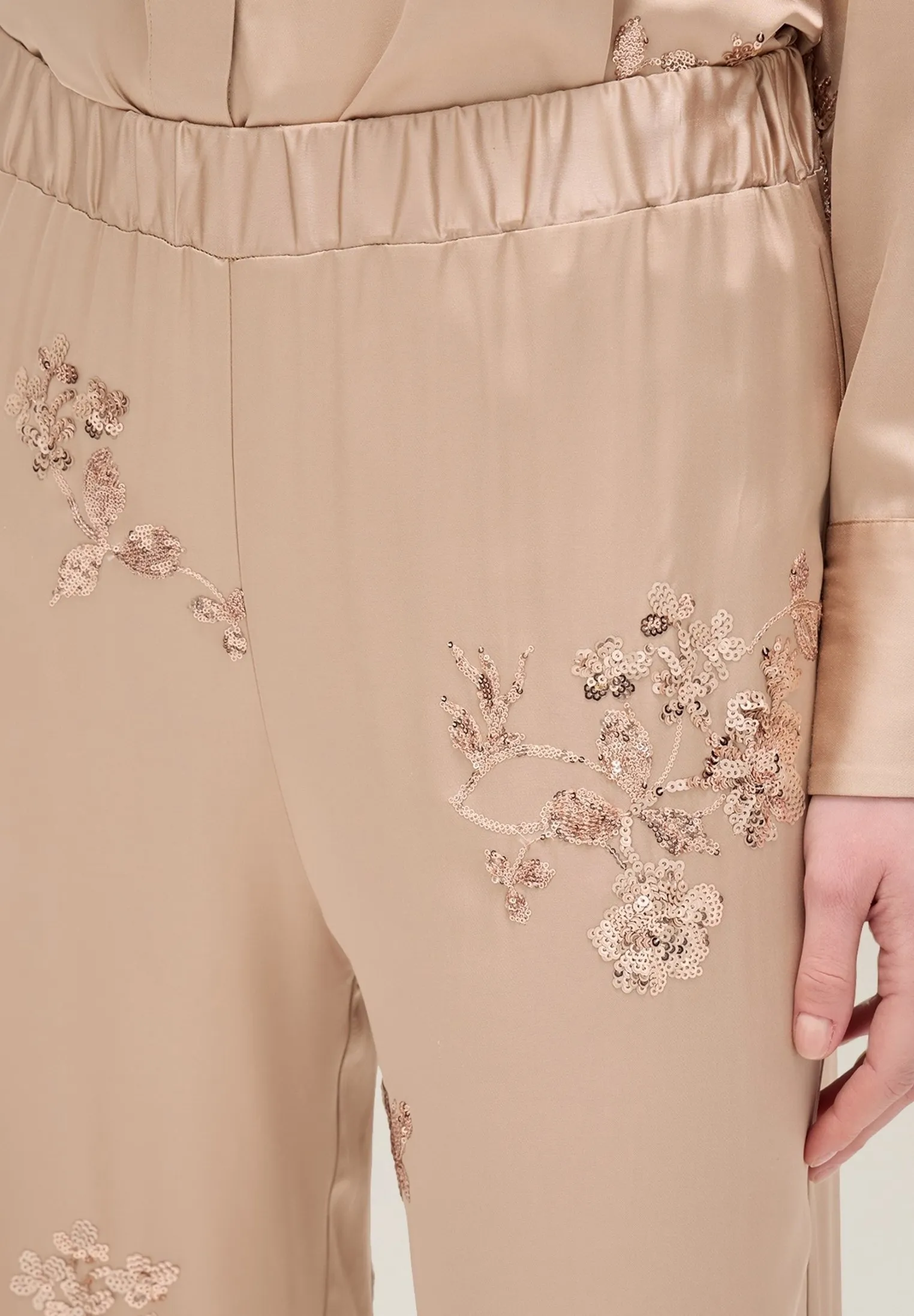 IN CON RICAMO IN PAILLETTES - Pantaloni