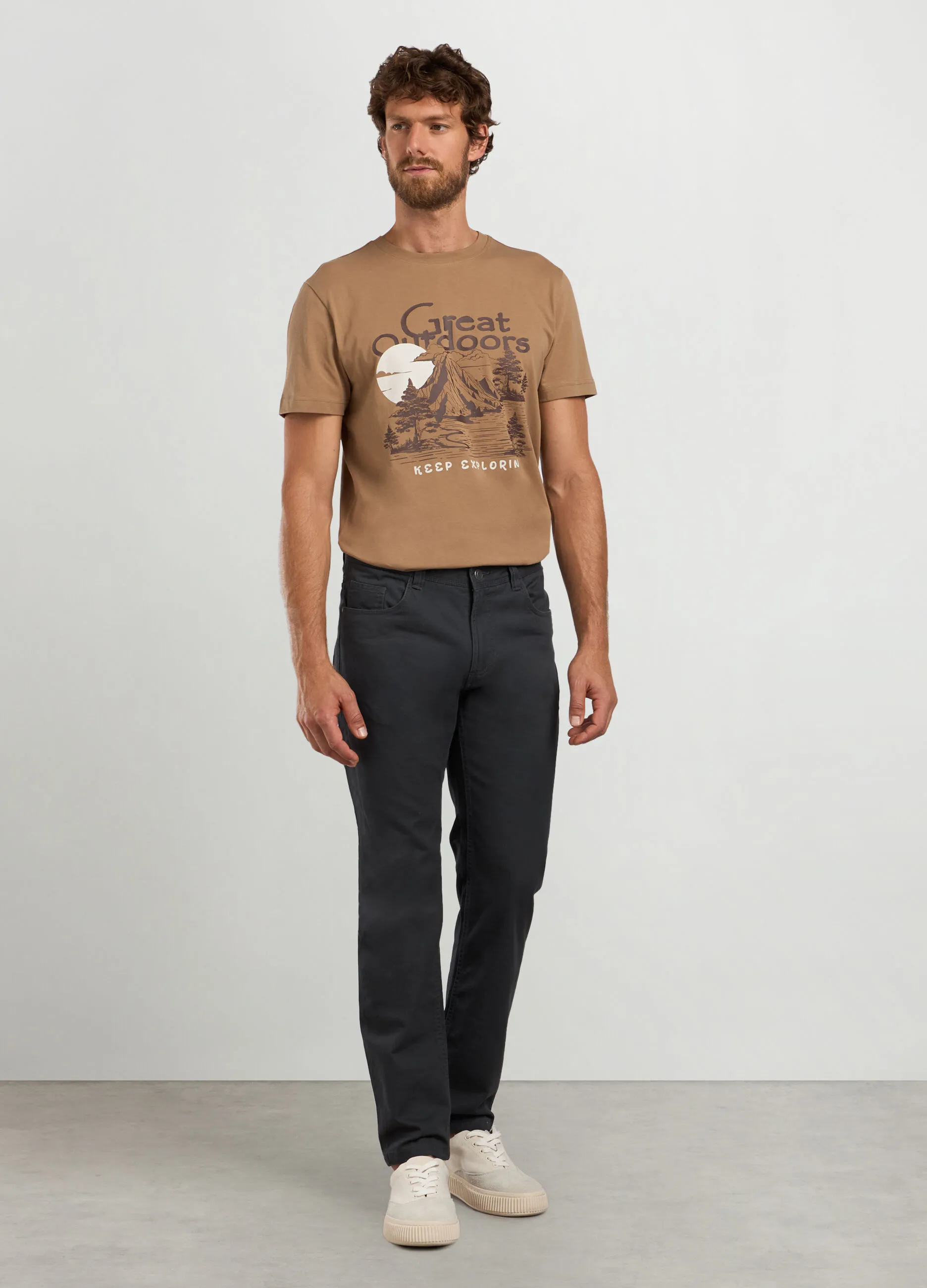 J. HART & BROS  Pantaloni regular fit in twill di cotone uomo