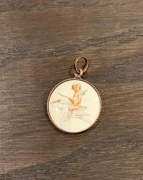 JOCABILAB ciondolo porcellana, angioletto cicogna