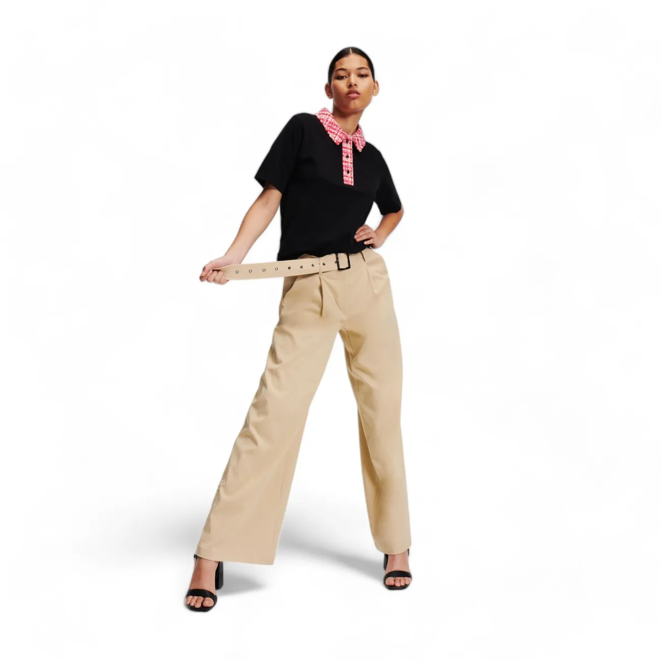 Karl Lagerfeld pantaloni palazzo beige