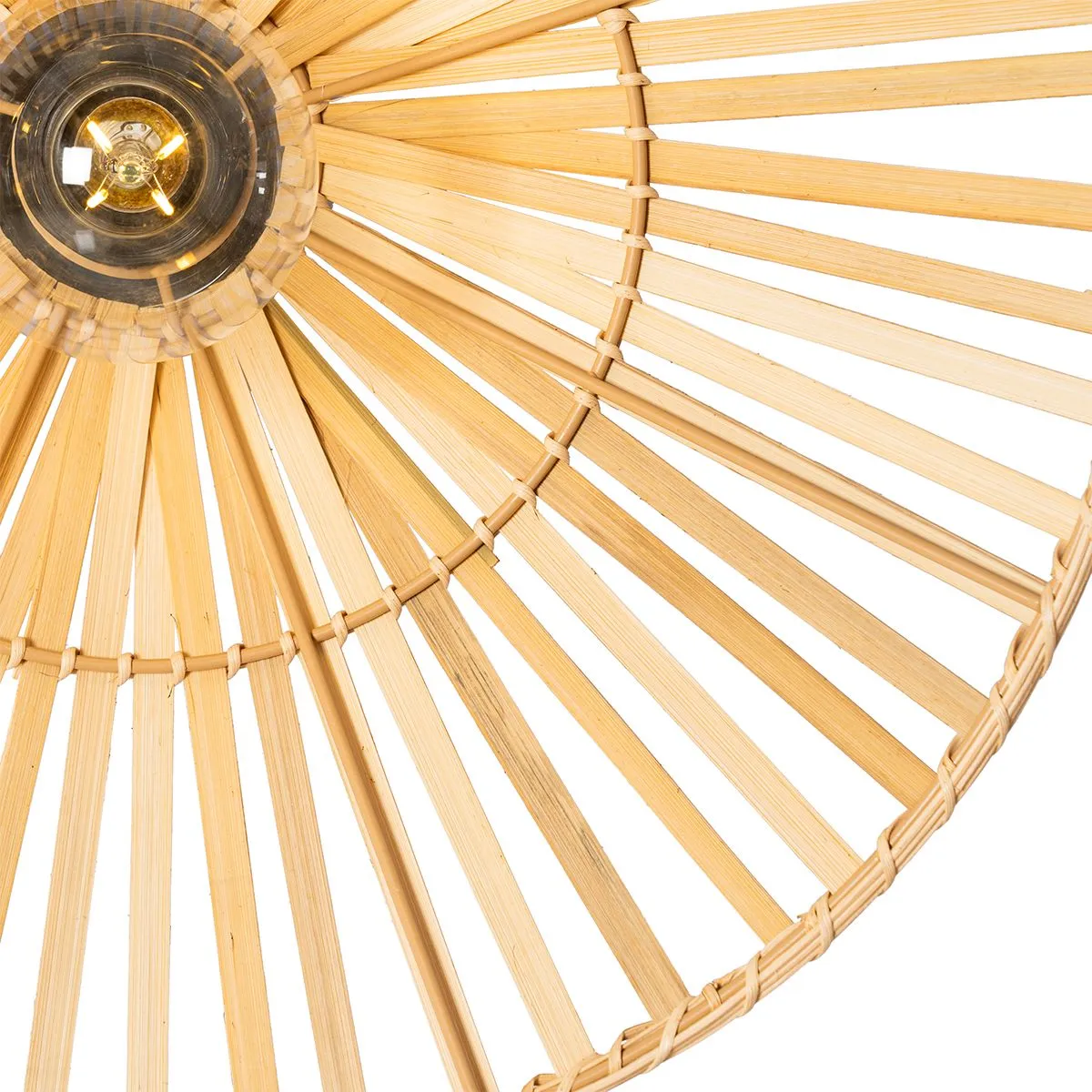 Lampada da parete orientale nera con bambù naturale - Pua