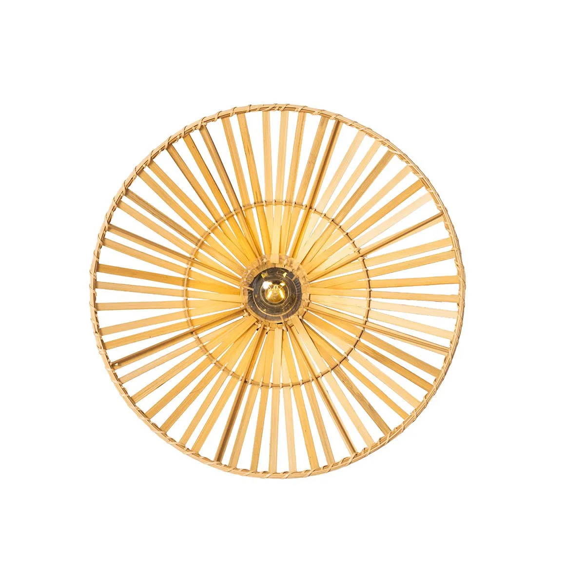 Lampada da parete orientale nera con bambù naturale - Pua
