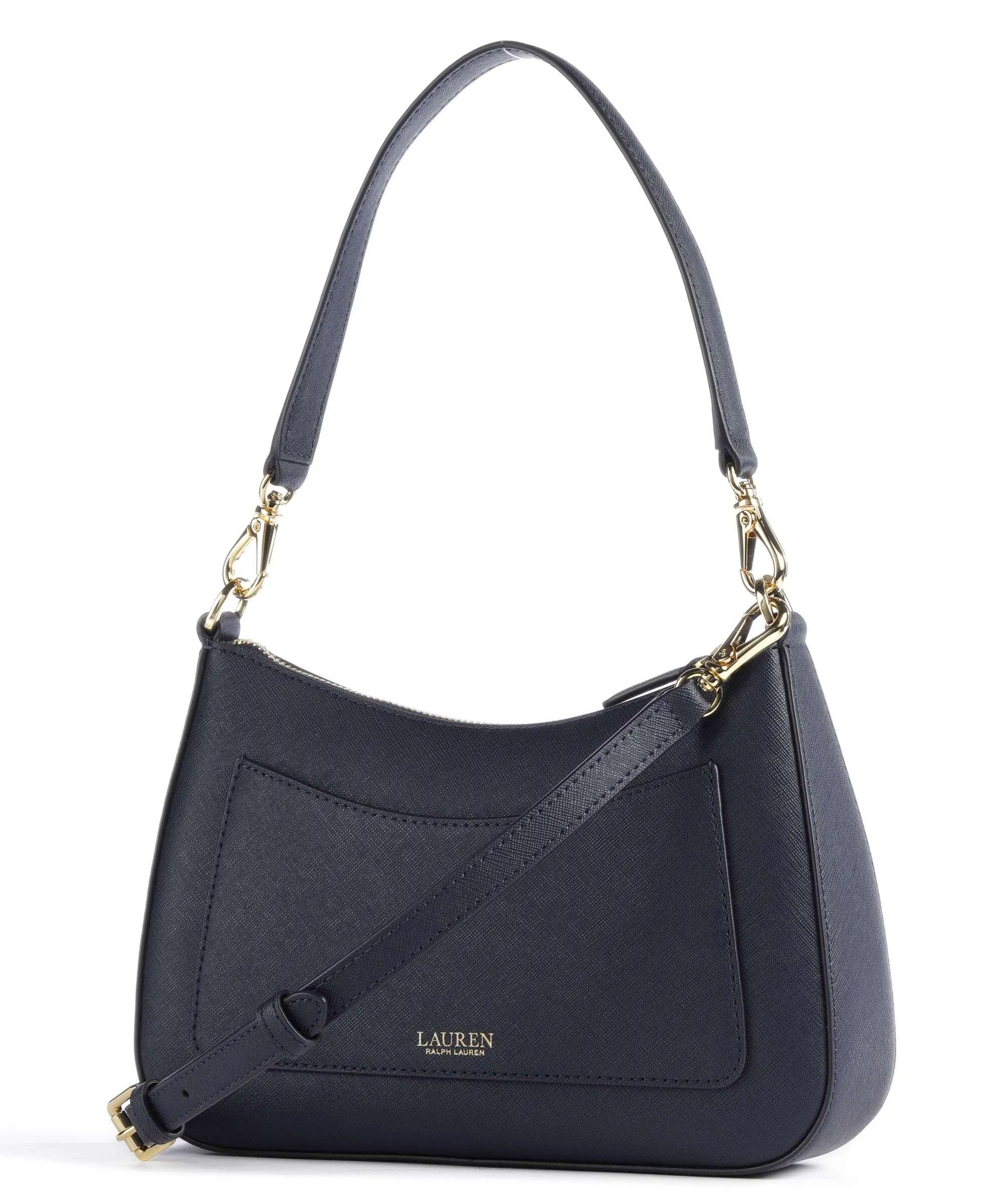  Lauren Ralph Lauren Danni 26 Borsa a spalla pelle di vacchetta saffiano navy  