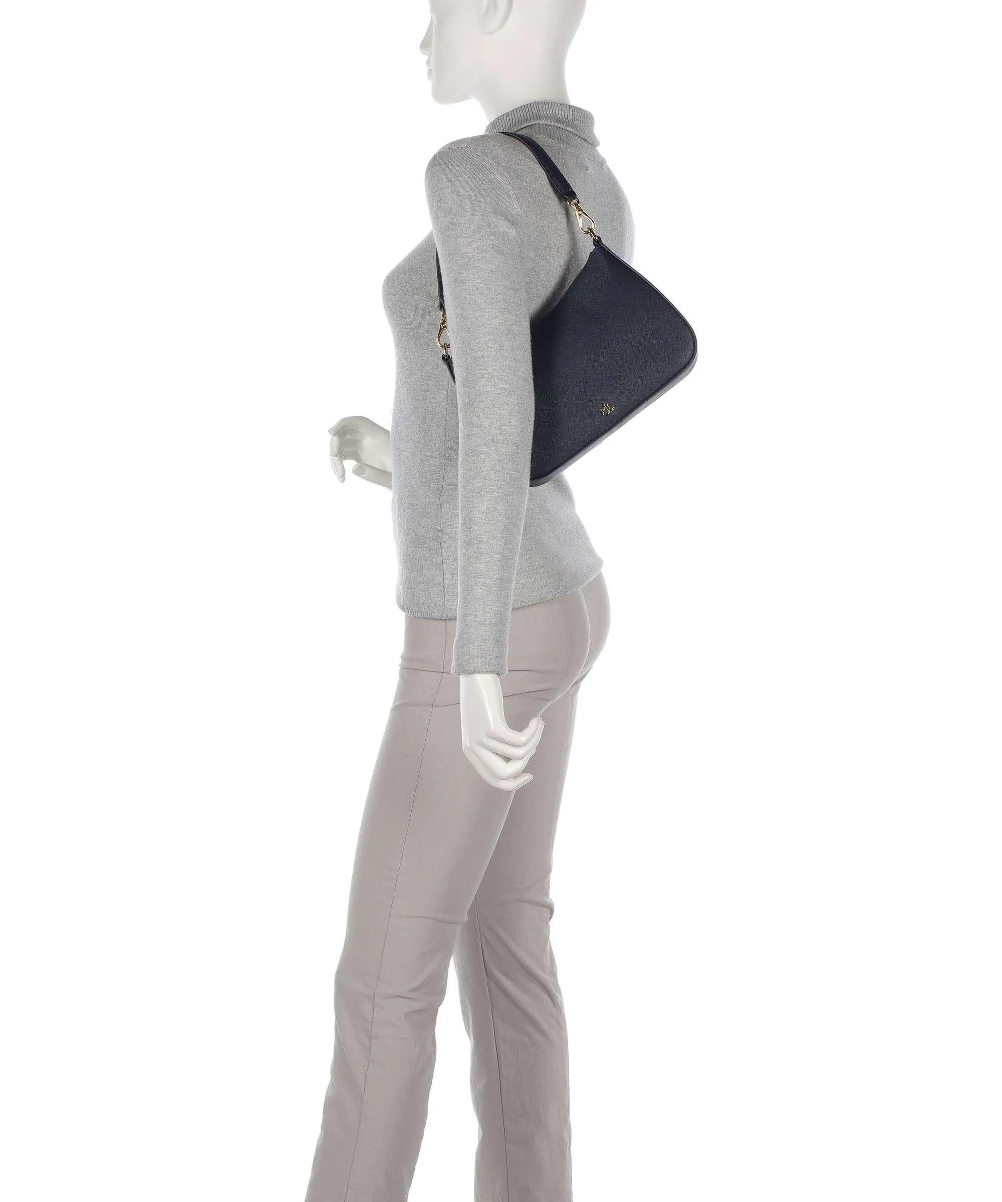  Lauren Ralph Lauren Danni 26 Borsa a spalla pelle di vacchetta saffiano navy  