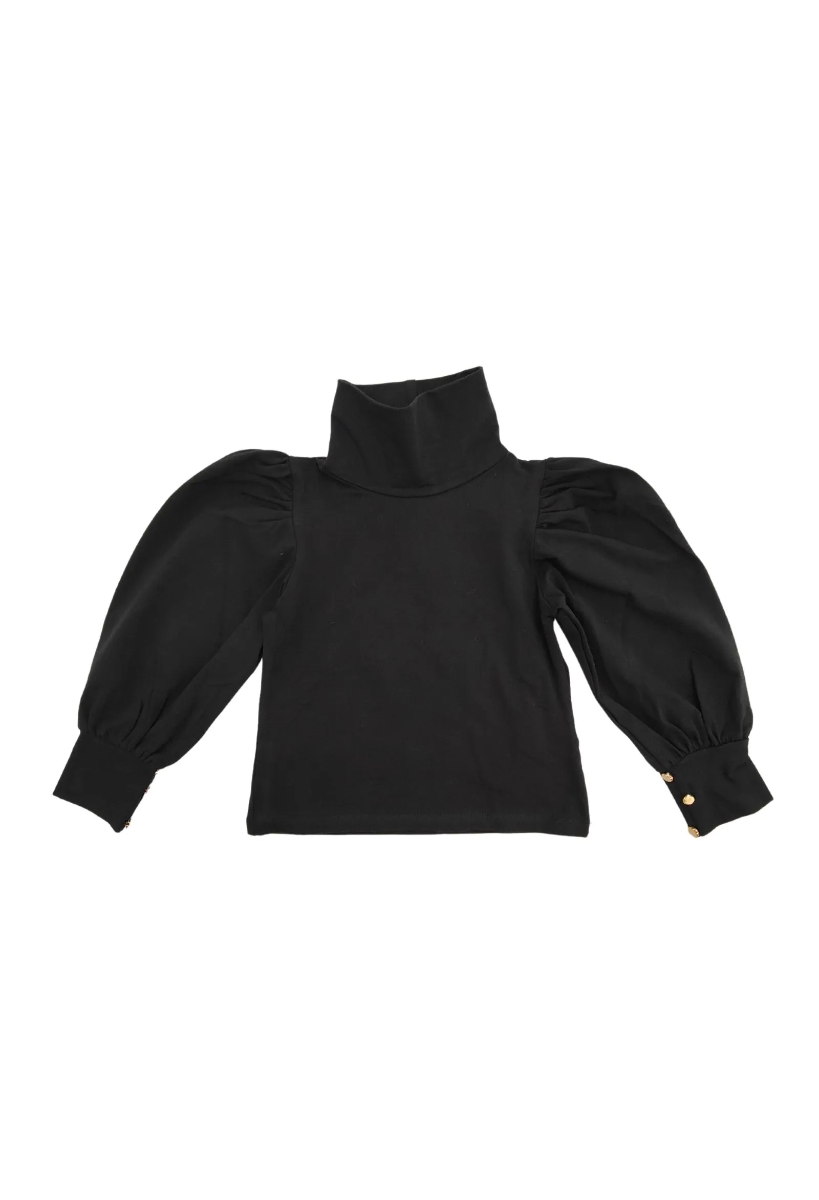 LULU  t-shirt collo alto e spalline sbuffo