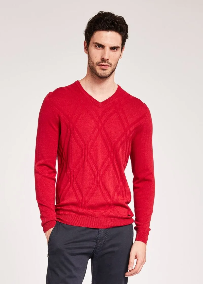 Maglia a rombi intarsiati