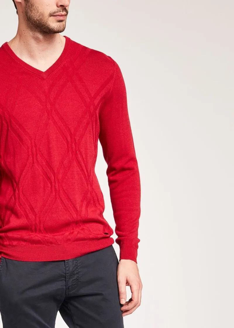 Maglia a rombi intarsiati