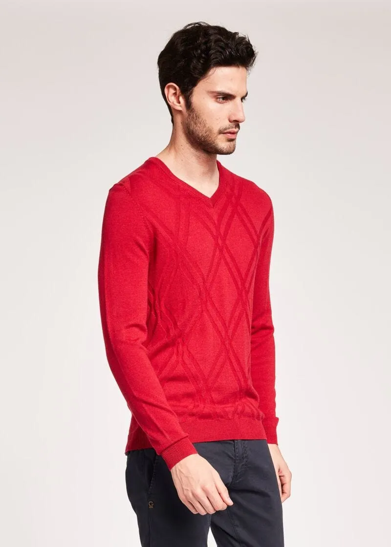 Maglia a rombi intarsiati