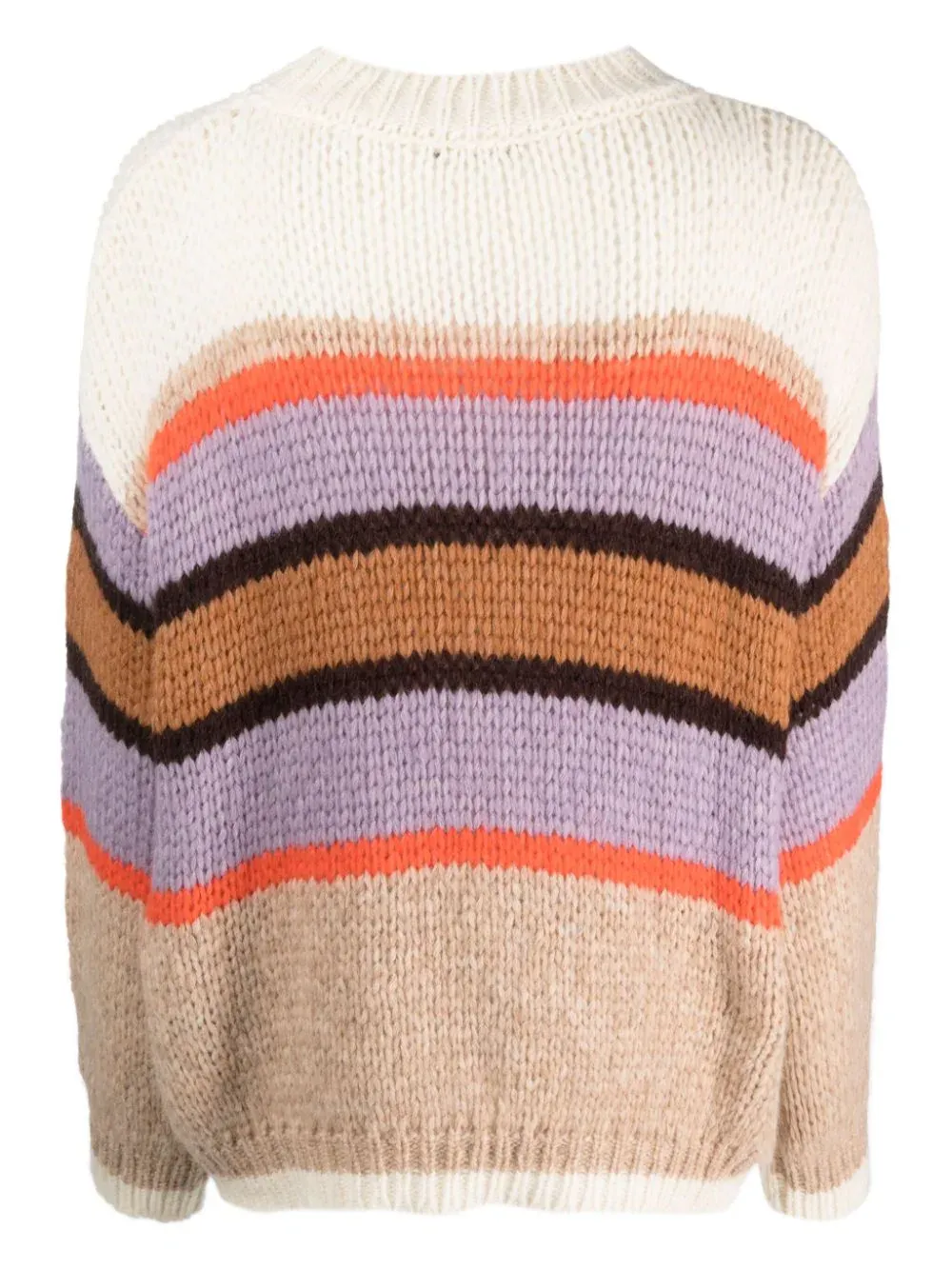 MAGLIA CON FANTASIA A RIGHE IN BABY ALPACA E LANA