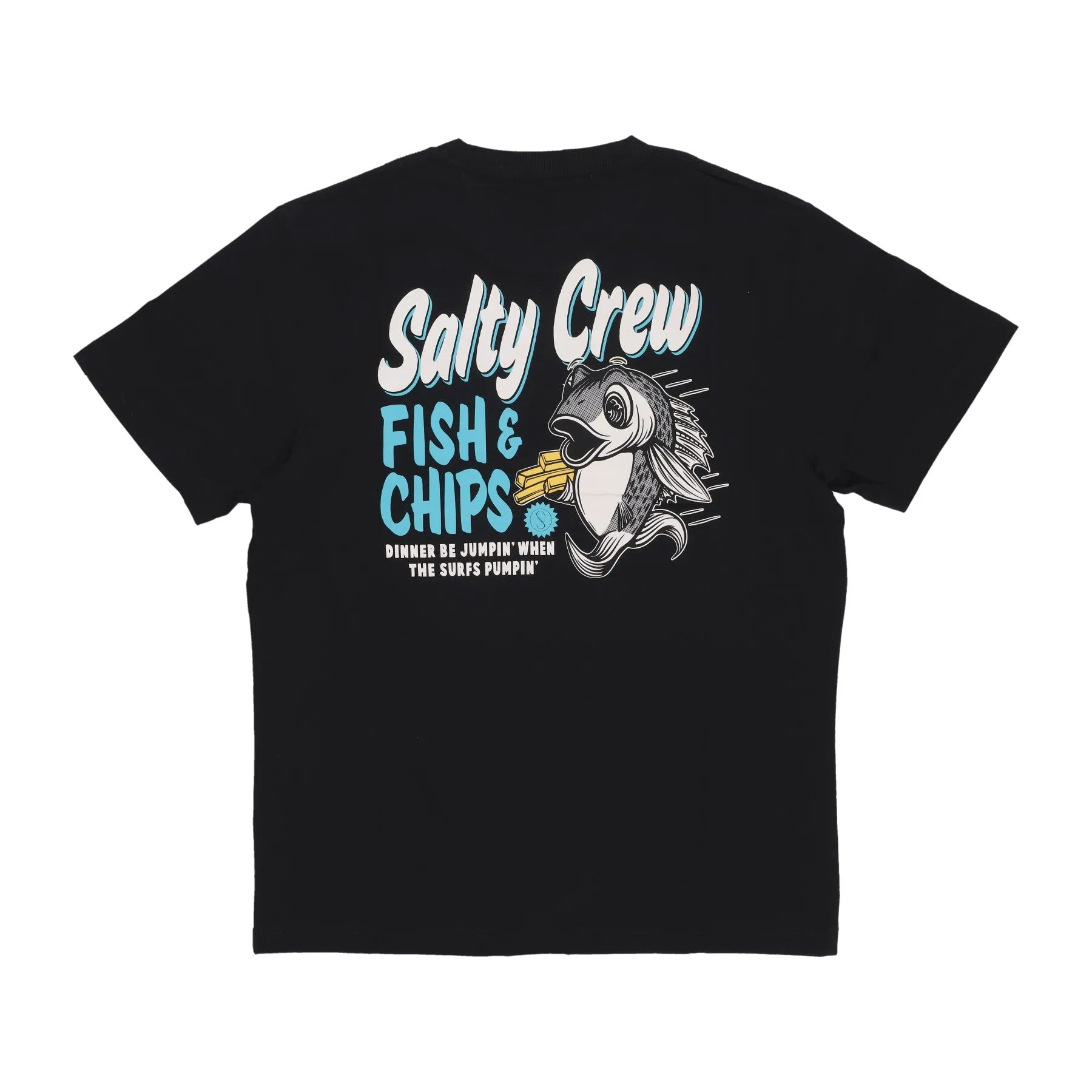 Maglietta Uomo Fish and Chips Premium Tee Black