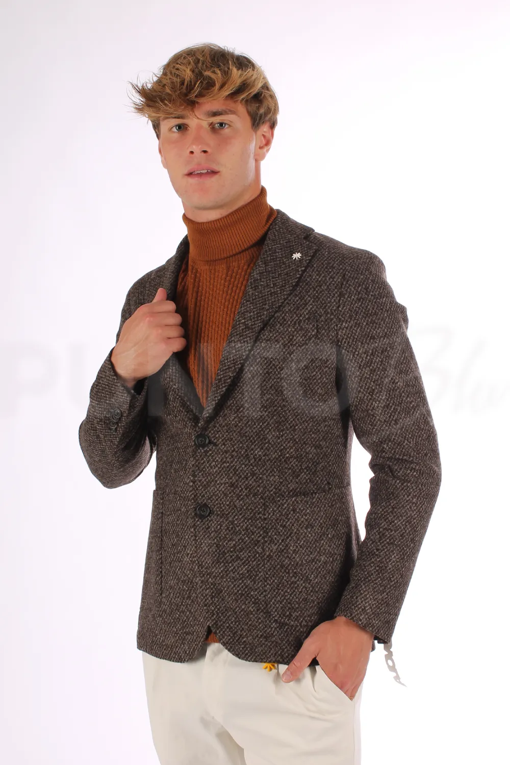 MANUEL RITZ | GIACCA MONOPETTO IN JERSEY MISTO LANA - Punto Blu